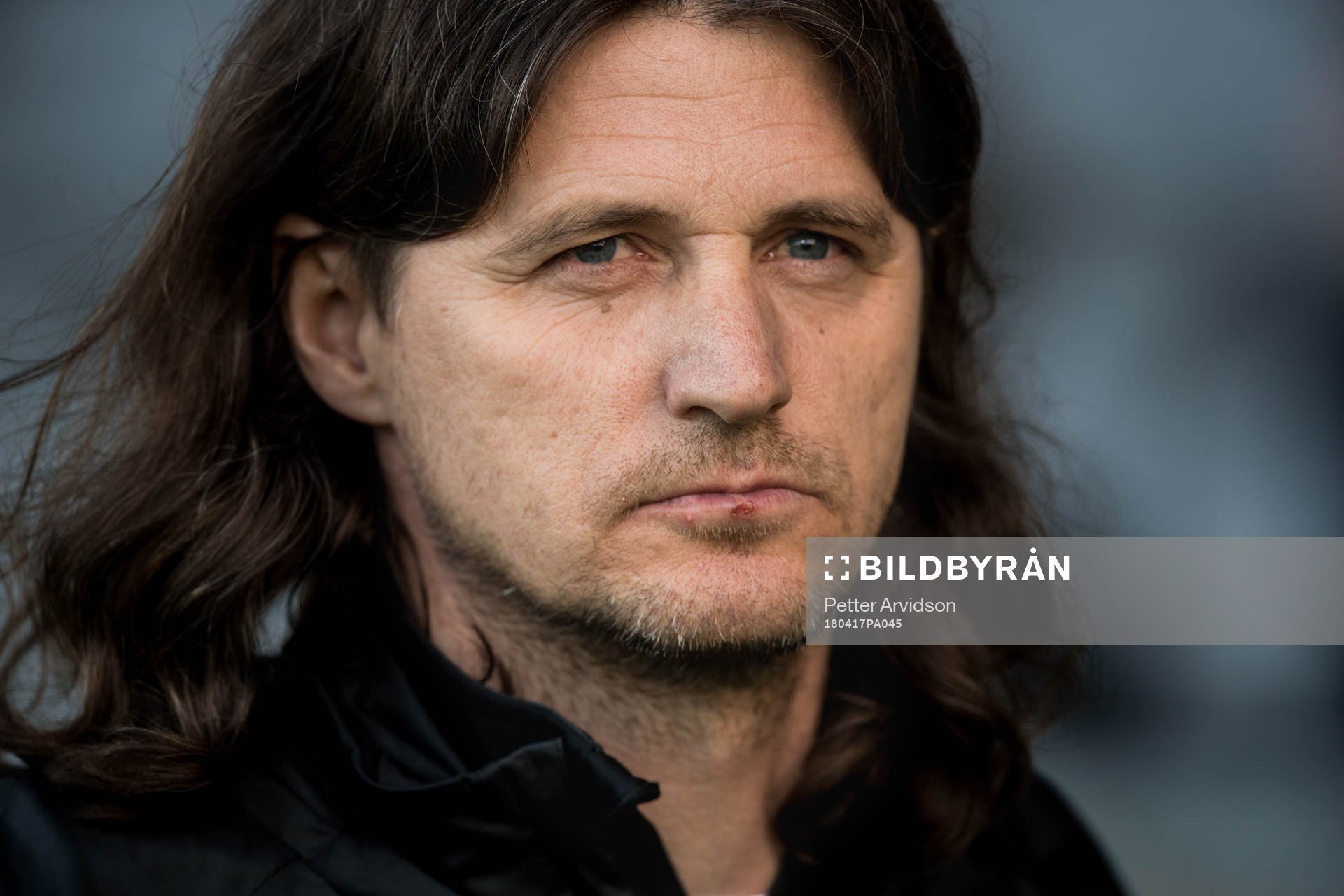 Landskronas tränare Agim Sopi inför fotbollsmatchen i Superettan mellan Landskrona och Örgryte den 17 april 2018 i Landskrona.