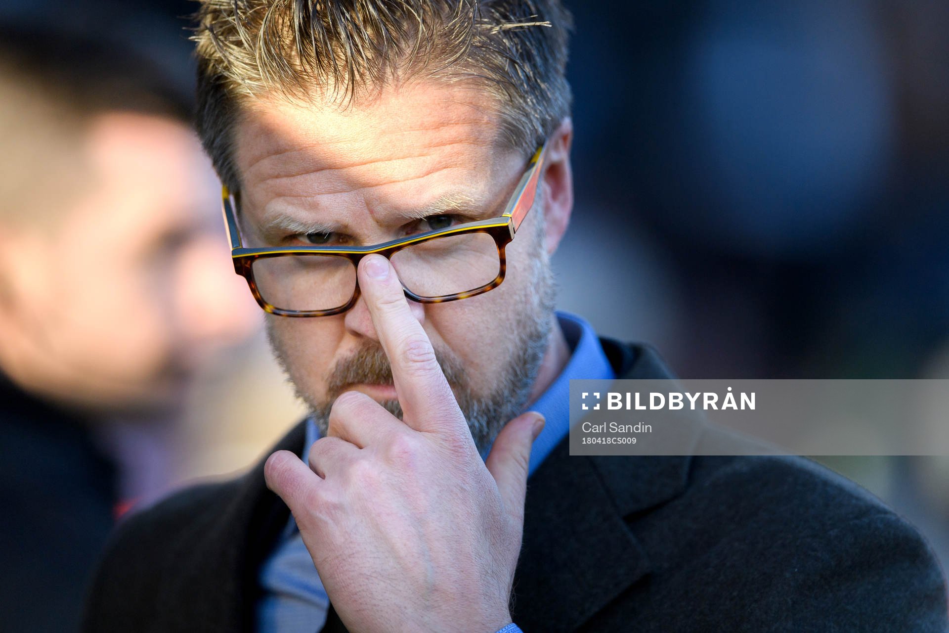 AIK:s tränare Rikard Norling under fotbollsmatchen i Allsvenskan mellan Örebro och AIK den 18 april 2018 i Örebro.