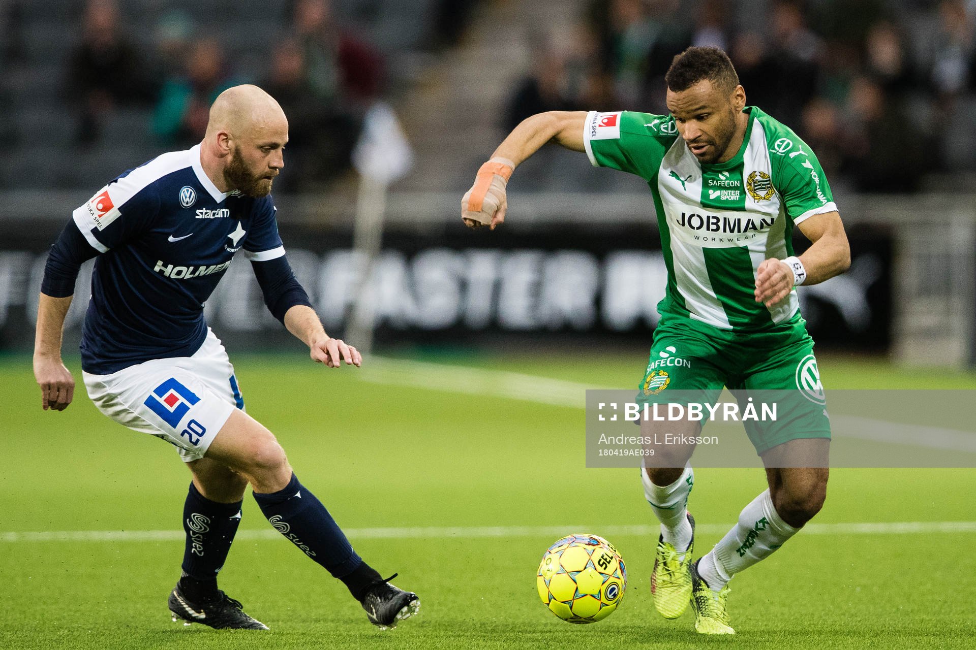 Norrköpings Daniel Sjölund och Hammarbys Neto Borges