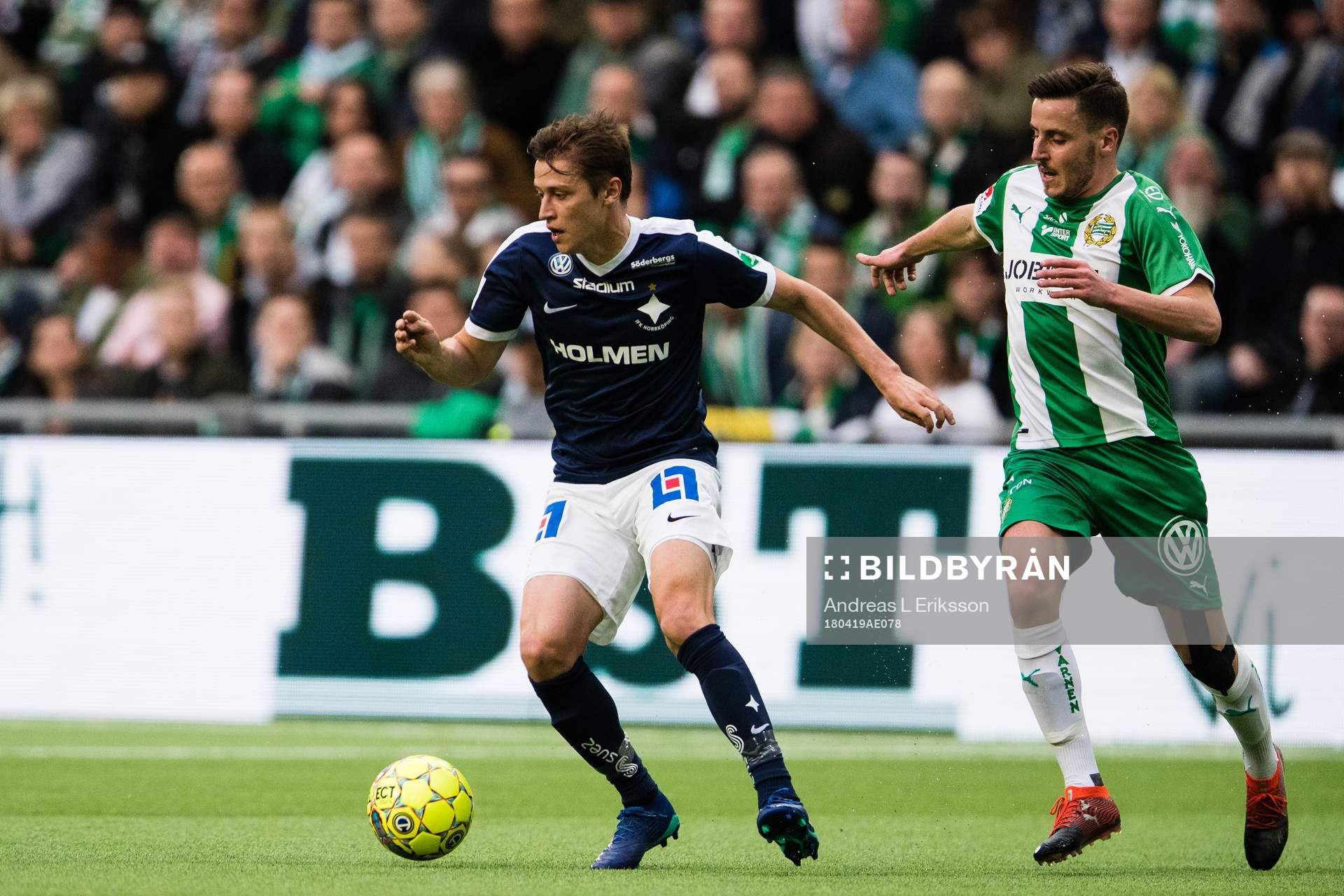 Norrköpings Simon Thern och Hammarbys Jeppe Andersen