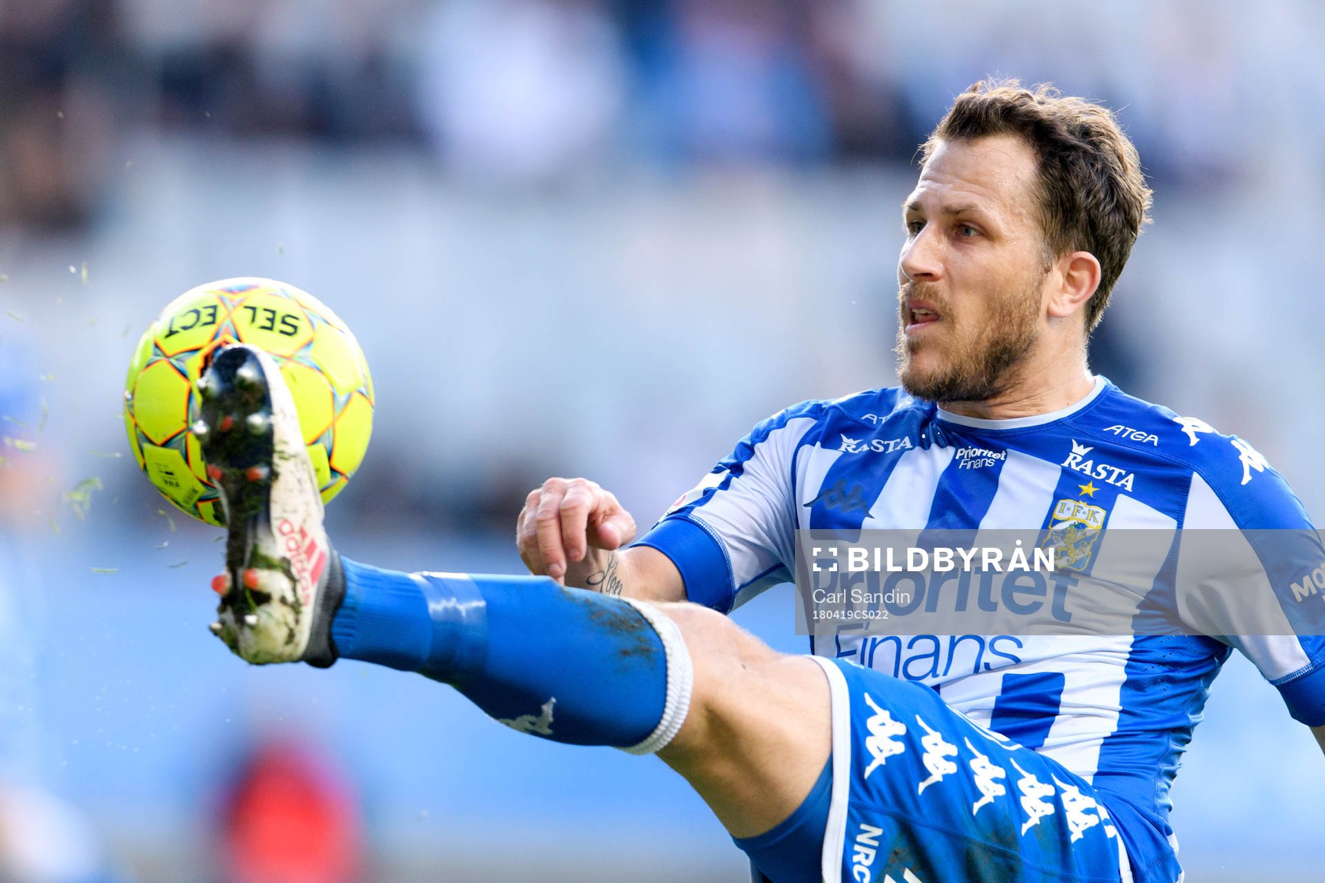 IFK Göteborgs Tobias Hysén under fotbollsmatchen i Allsvenskan mellan IFK Göteborg och Dalkurd den 19 april 2018 i Göteborg.