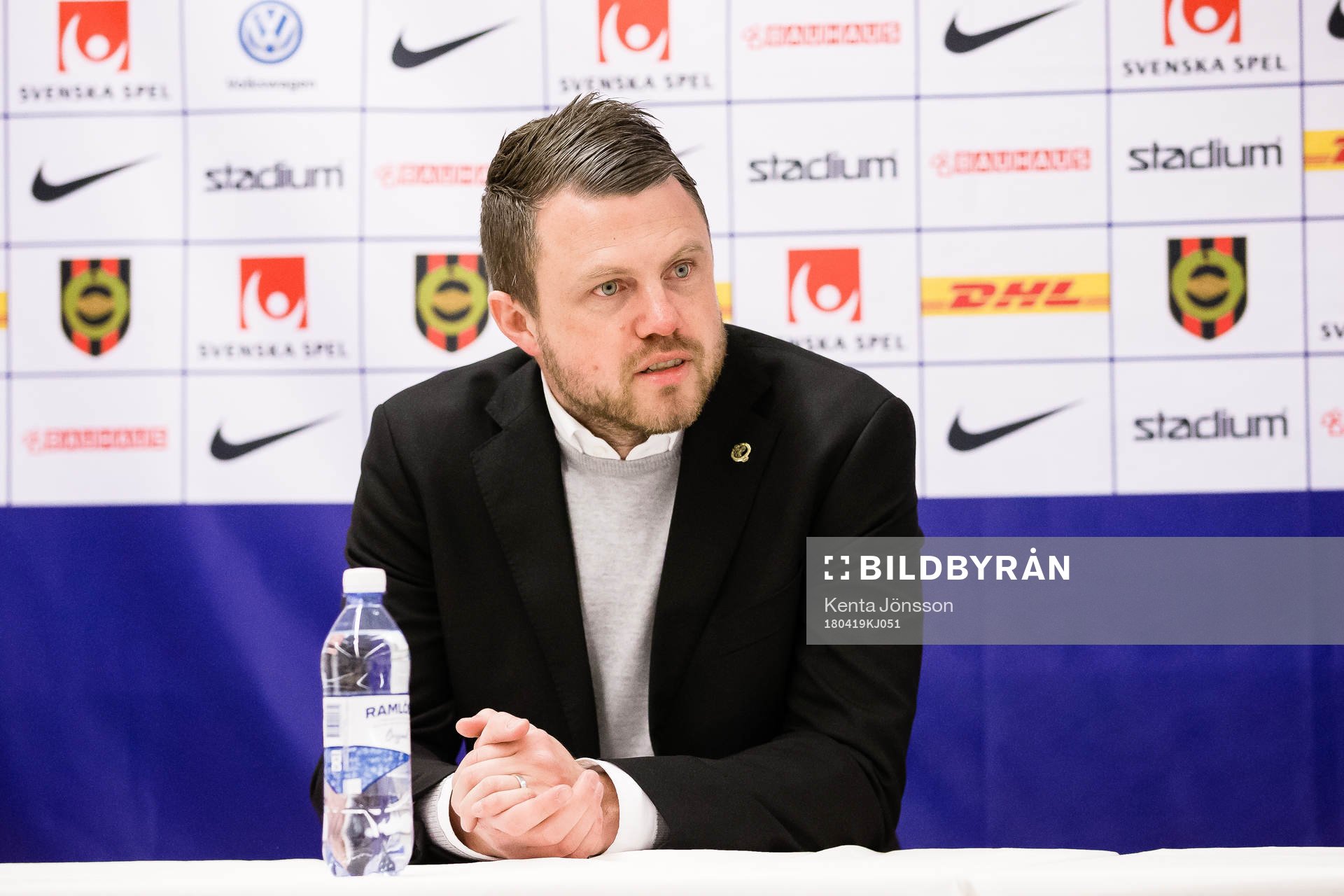 Elfsborgs manager Jimmy Thelin på presskonferensen