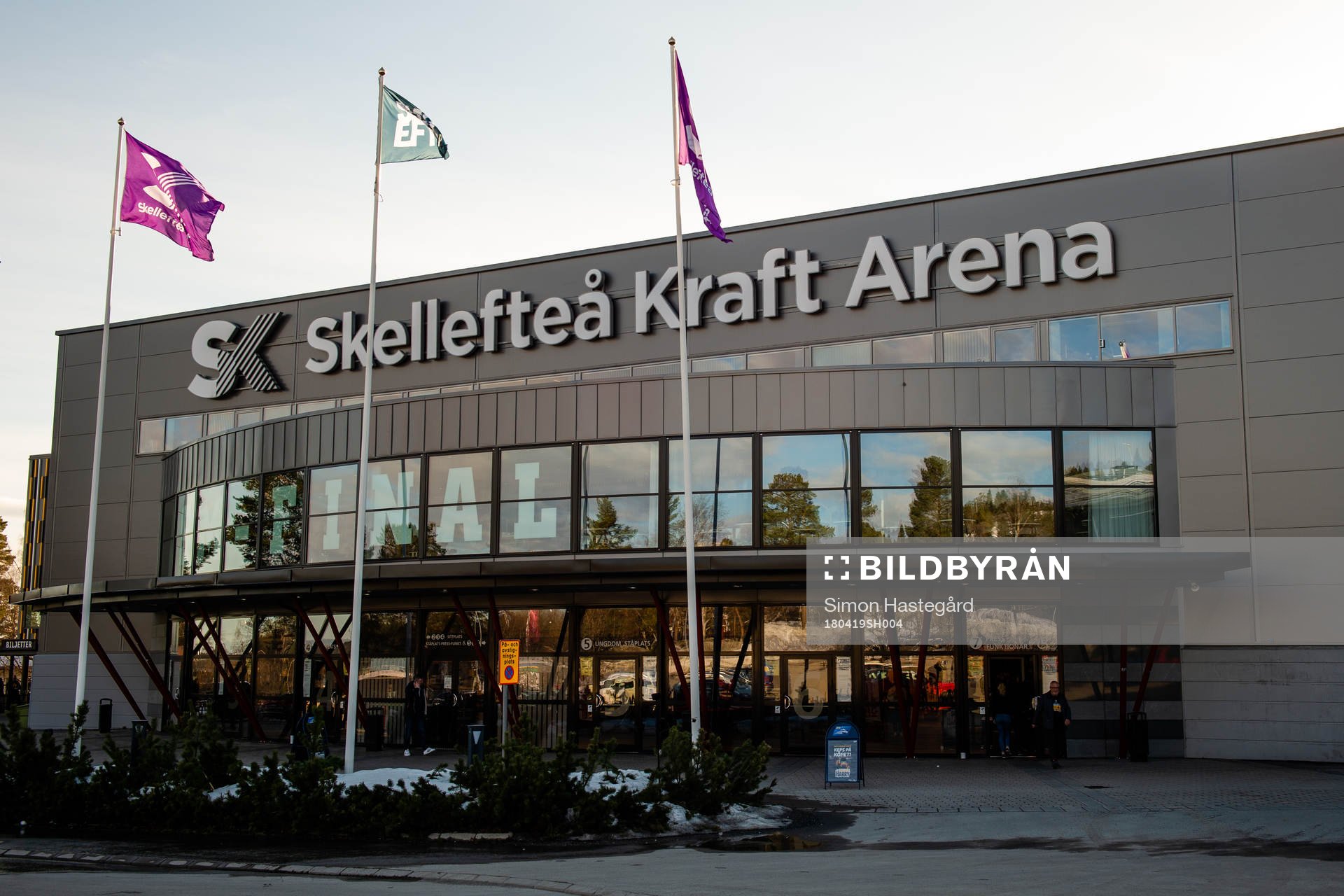 Skellefteå Kraft Arena före final 2 i SM-slutspelet i