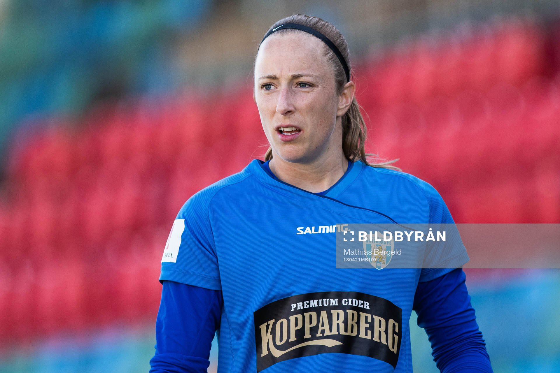 Göteborgs målvakt Loes Geurts efter fotbollsmatchen i Damallsvenskan mellan Kopparbergs/Göteborg och Hammarby den 21 april 2018 i Göteborg.