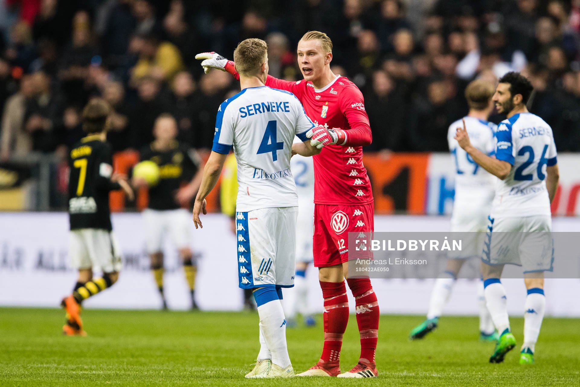 IFK Göteborgs Carl Starfelt och målvakt Pontus Dahlberg