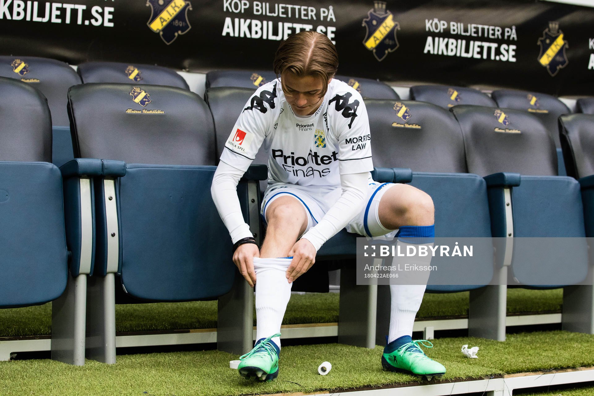 IFK Göteborgs August Erlingmark innan fotbollsmatchen i