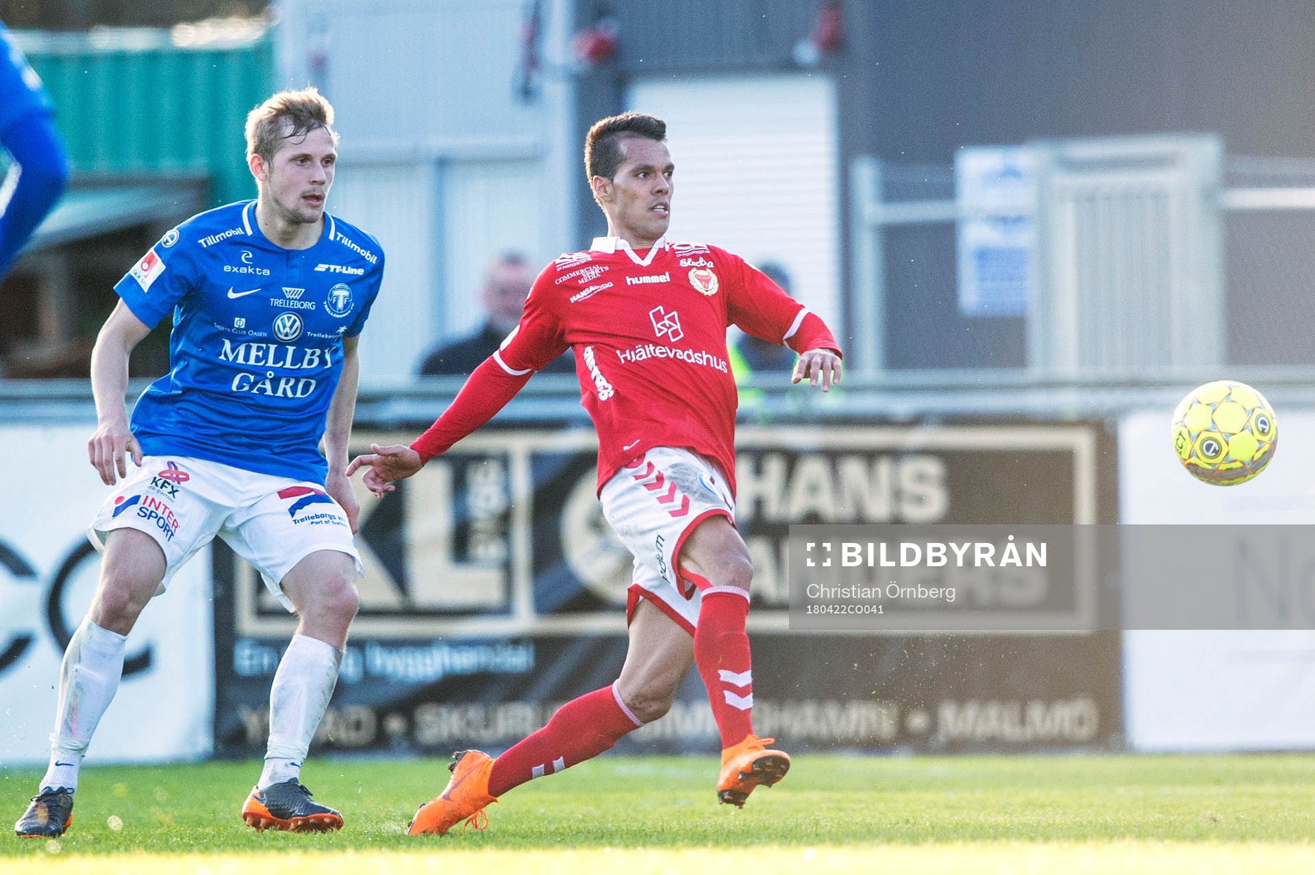 Trelleborgs Erik Andersson mot Kalmars Hiago Ramiro