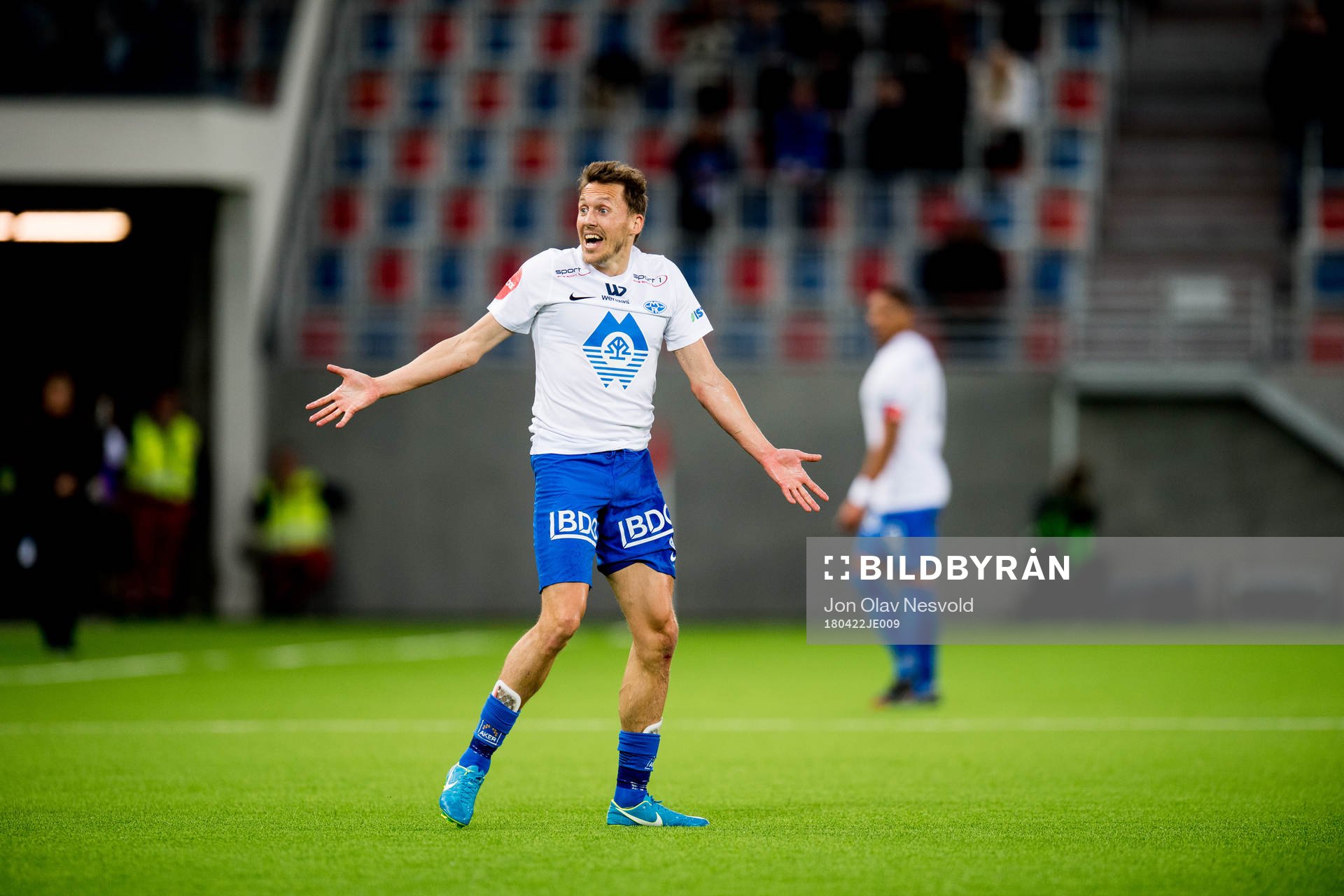 Mattias Moström of Molde reacts