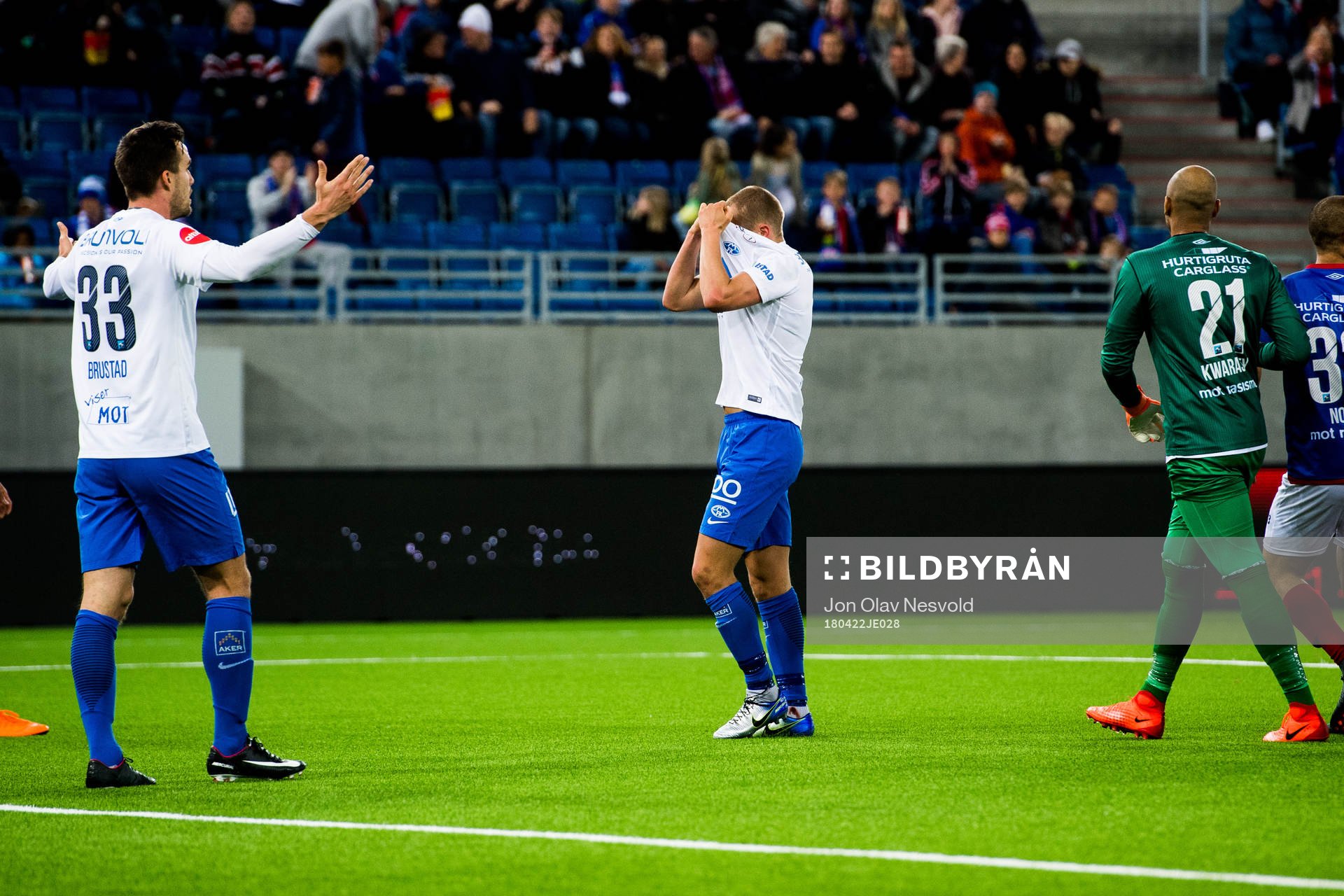 Eirik Hestad of Molde reacts