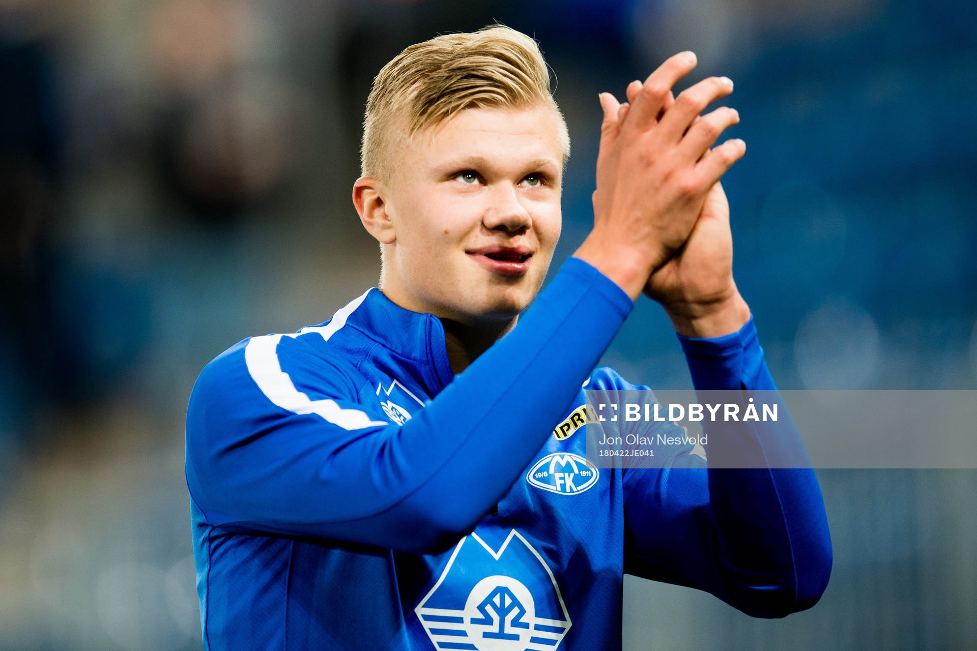 Erling Braut Haaland of Molde after the Eliteserien match between Vålerenga and Molde on April 22, 2018 in Oslo.
