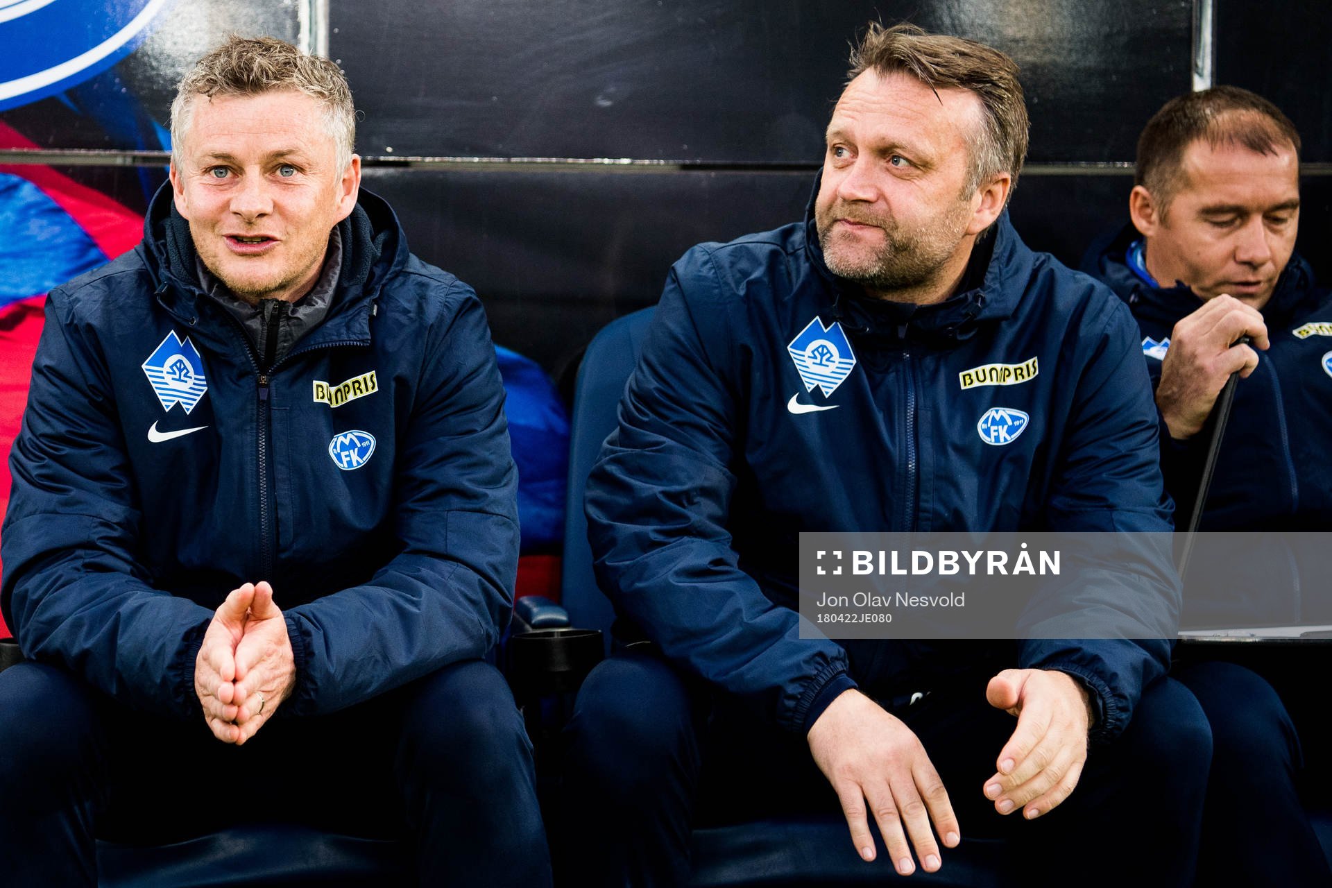 Ole Gunnar Solskjær, manager of Molde, and Erling Hagset
