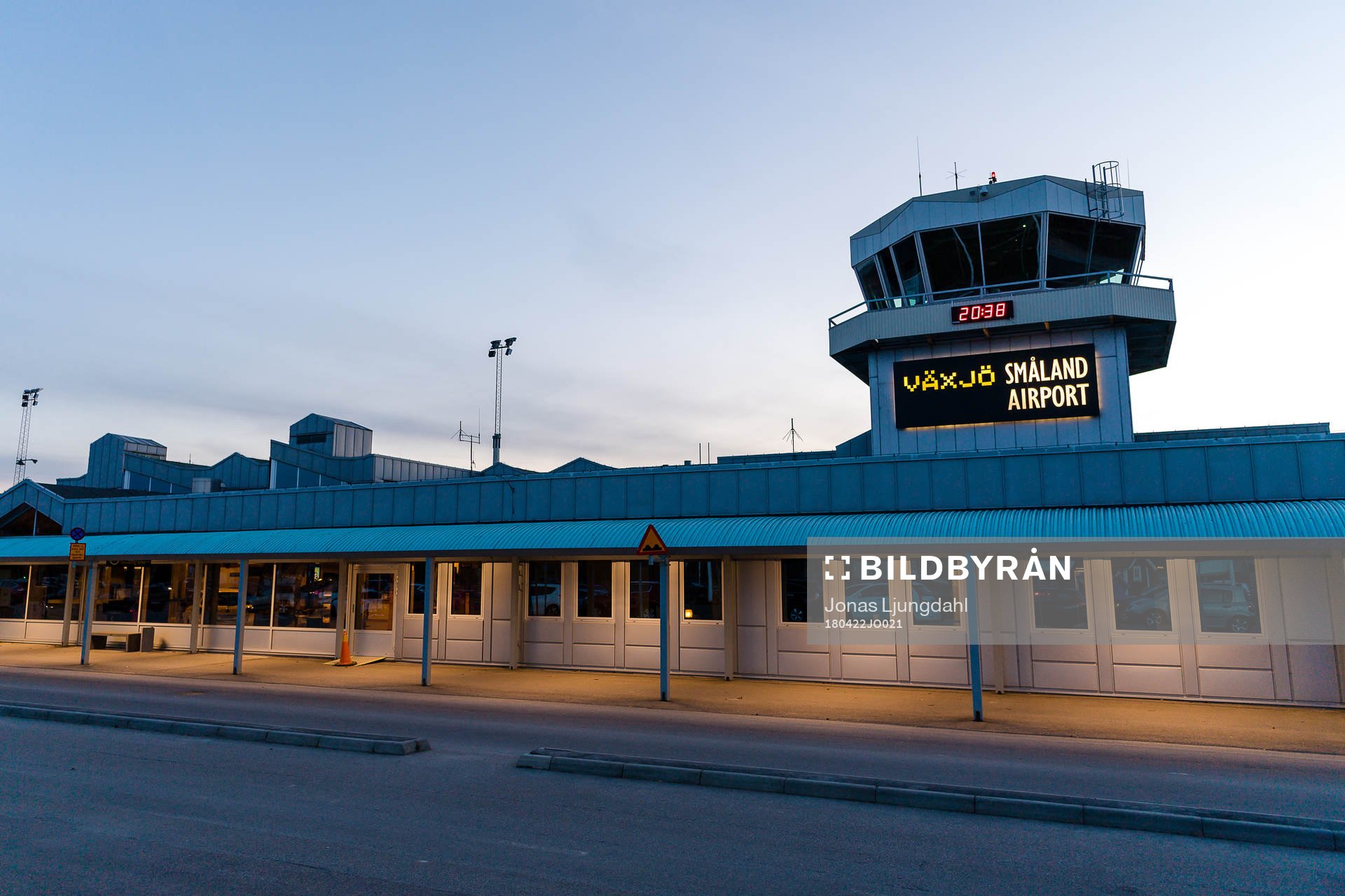 Generell exteriör vy av Växjö flygplats, Småland