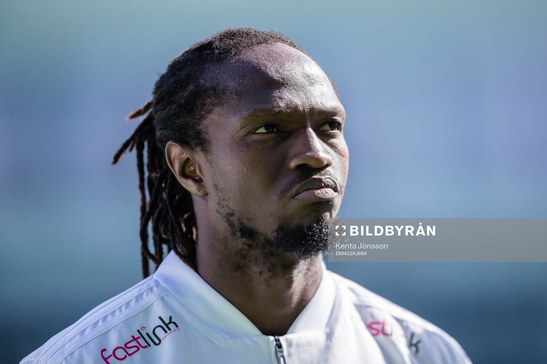 Dalkurds Kebba Ceesay innan fotbollsmatchen i Allsvenskan