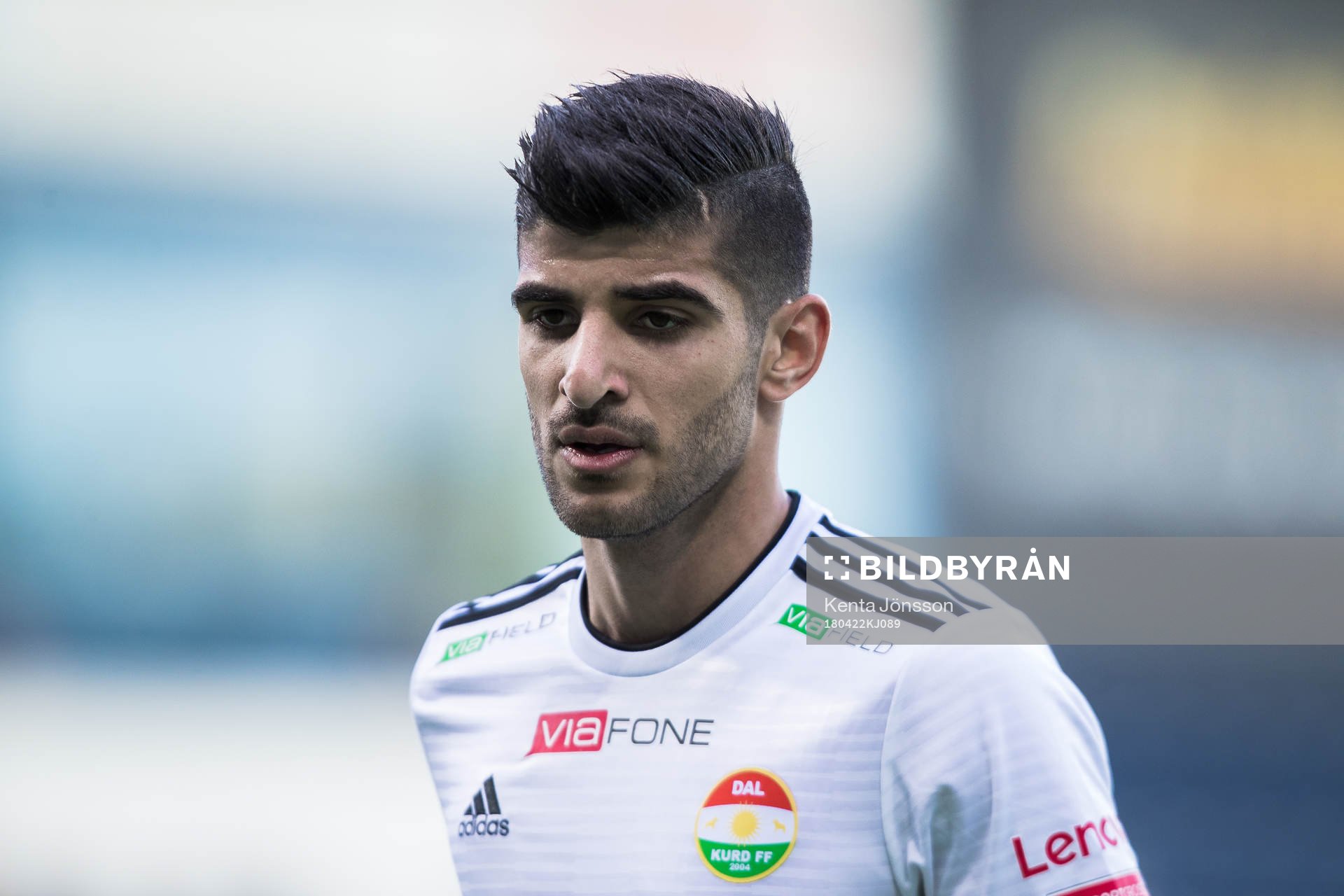 Dalkurds Rewan Amin innan fotbollsmatchen i Allsvenskan