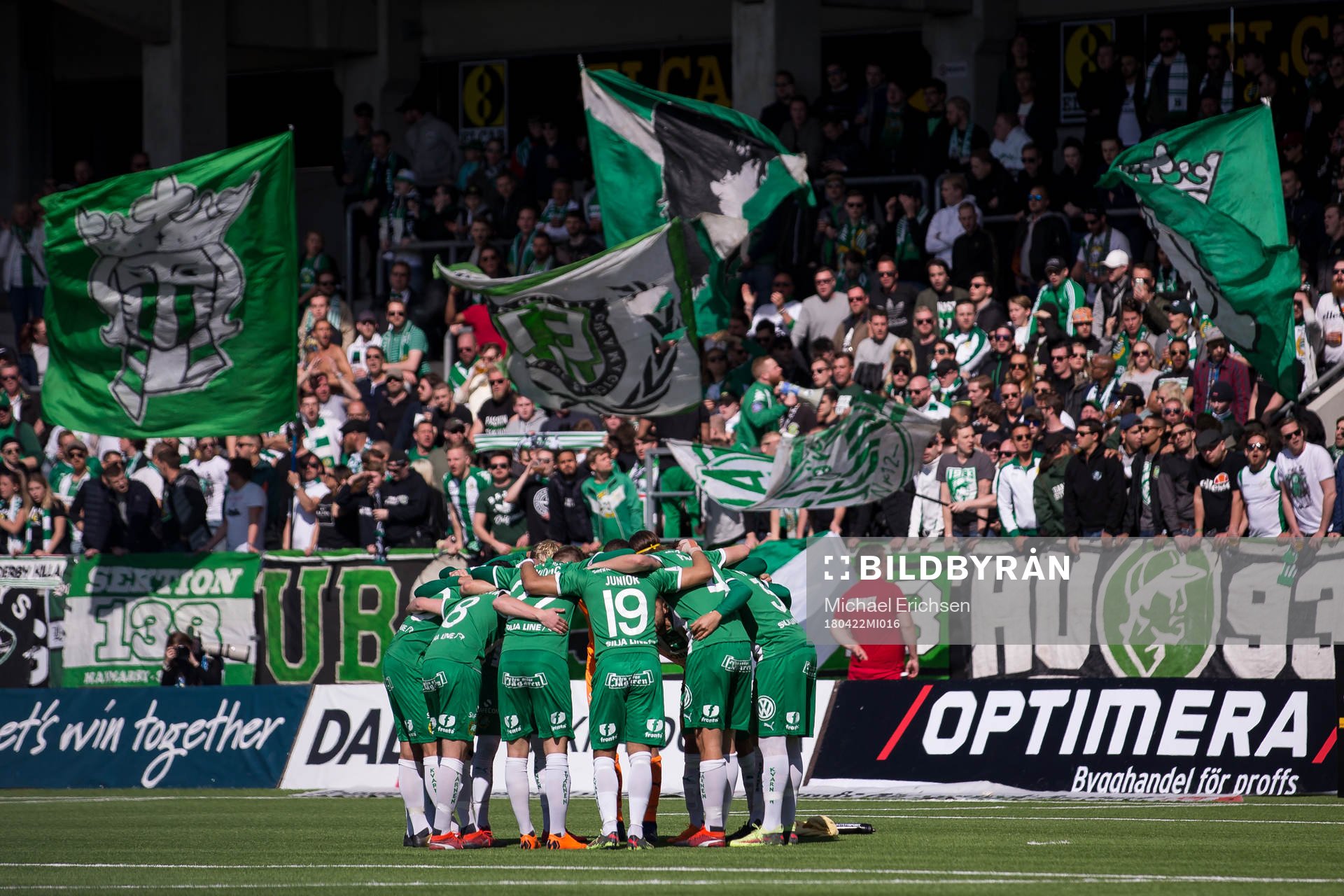 Hammarby samlade innan fotbollsmatchen i allsvenskan mellan