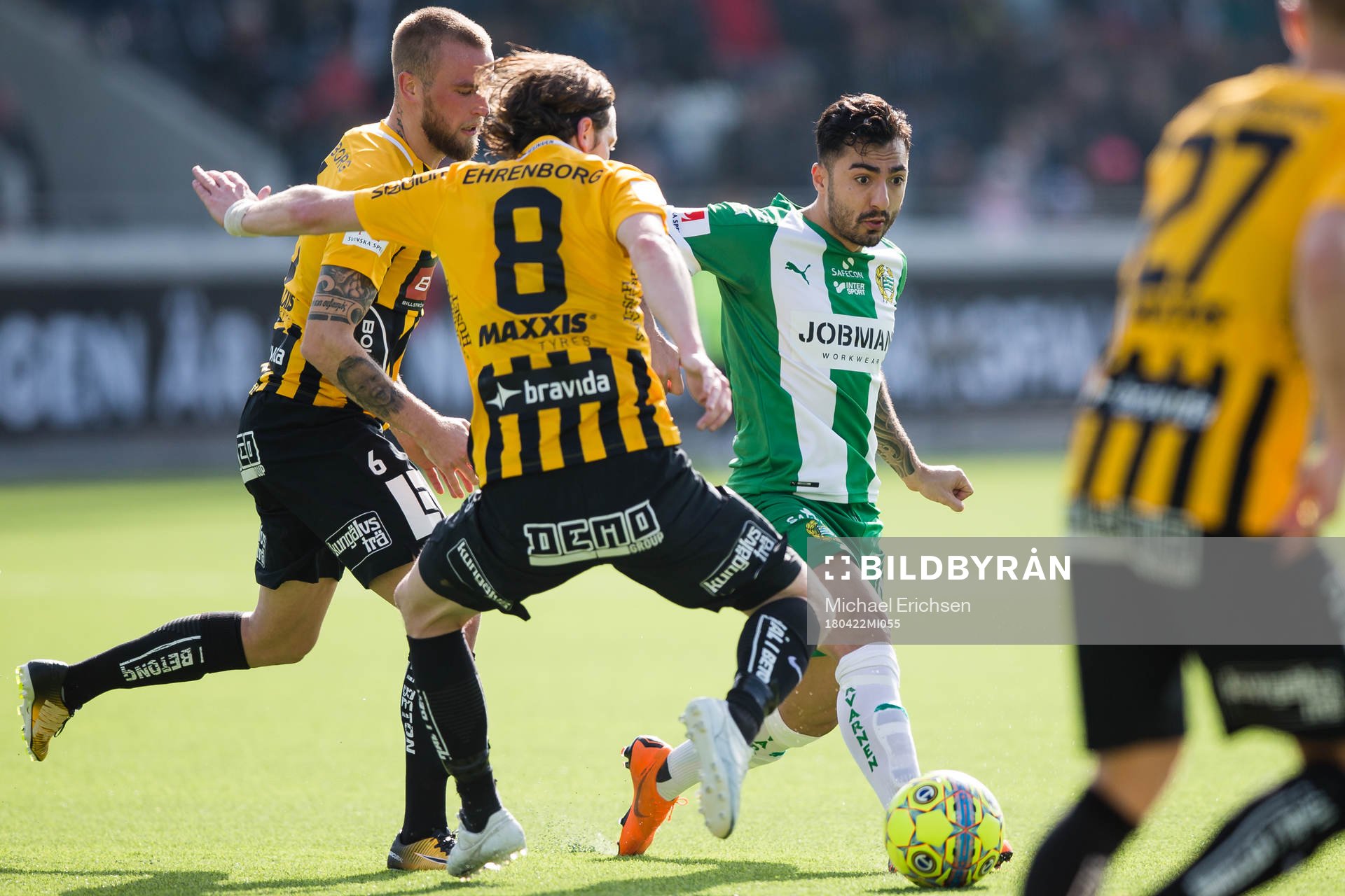 Hammarbys Jiloan Hamad mot Häckens Alexander Faltsetas och