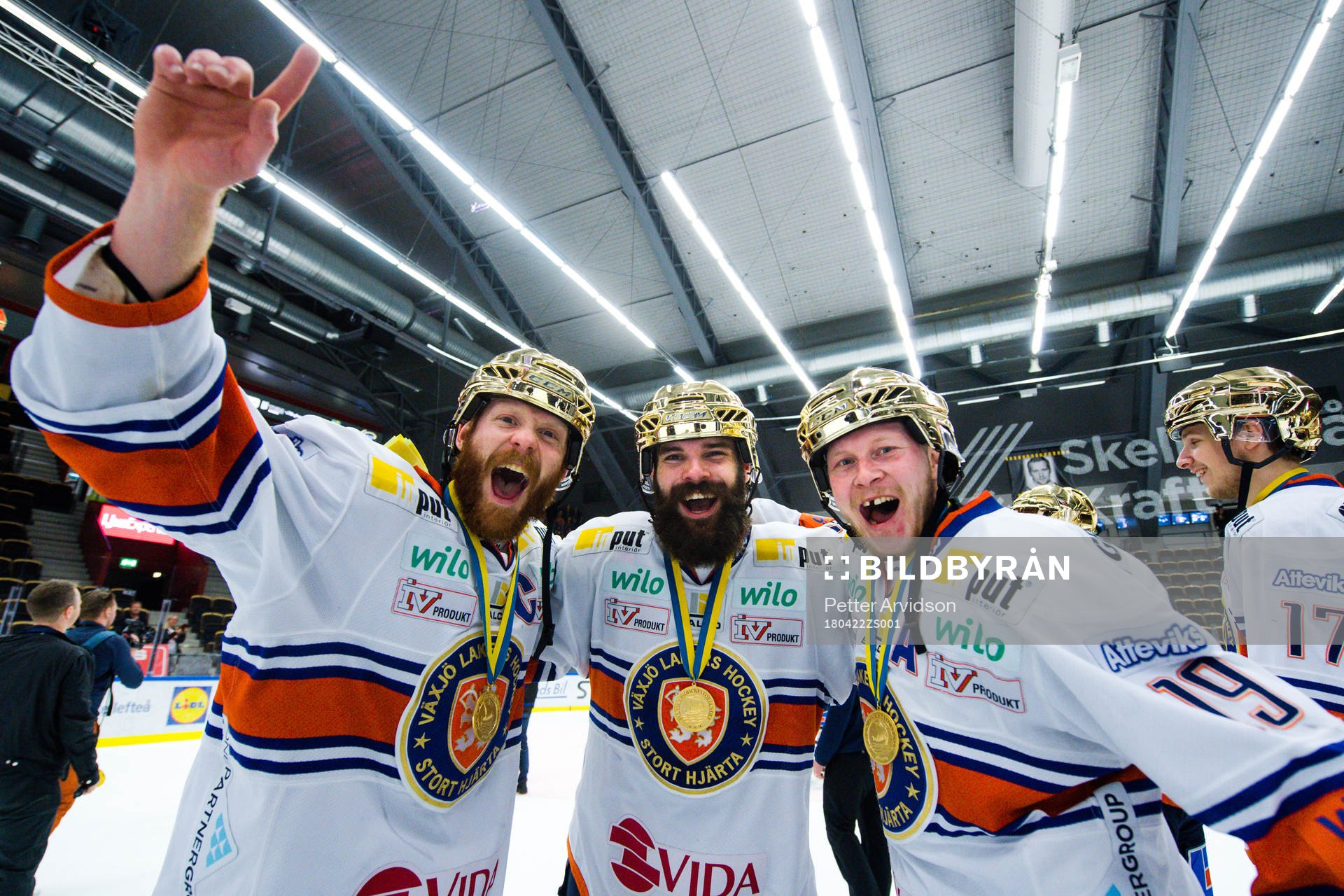 Växjös Liam Reddox , Linus Fröberg och Tuomas Kiiskinen