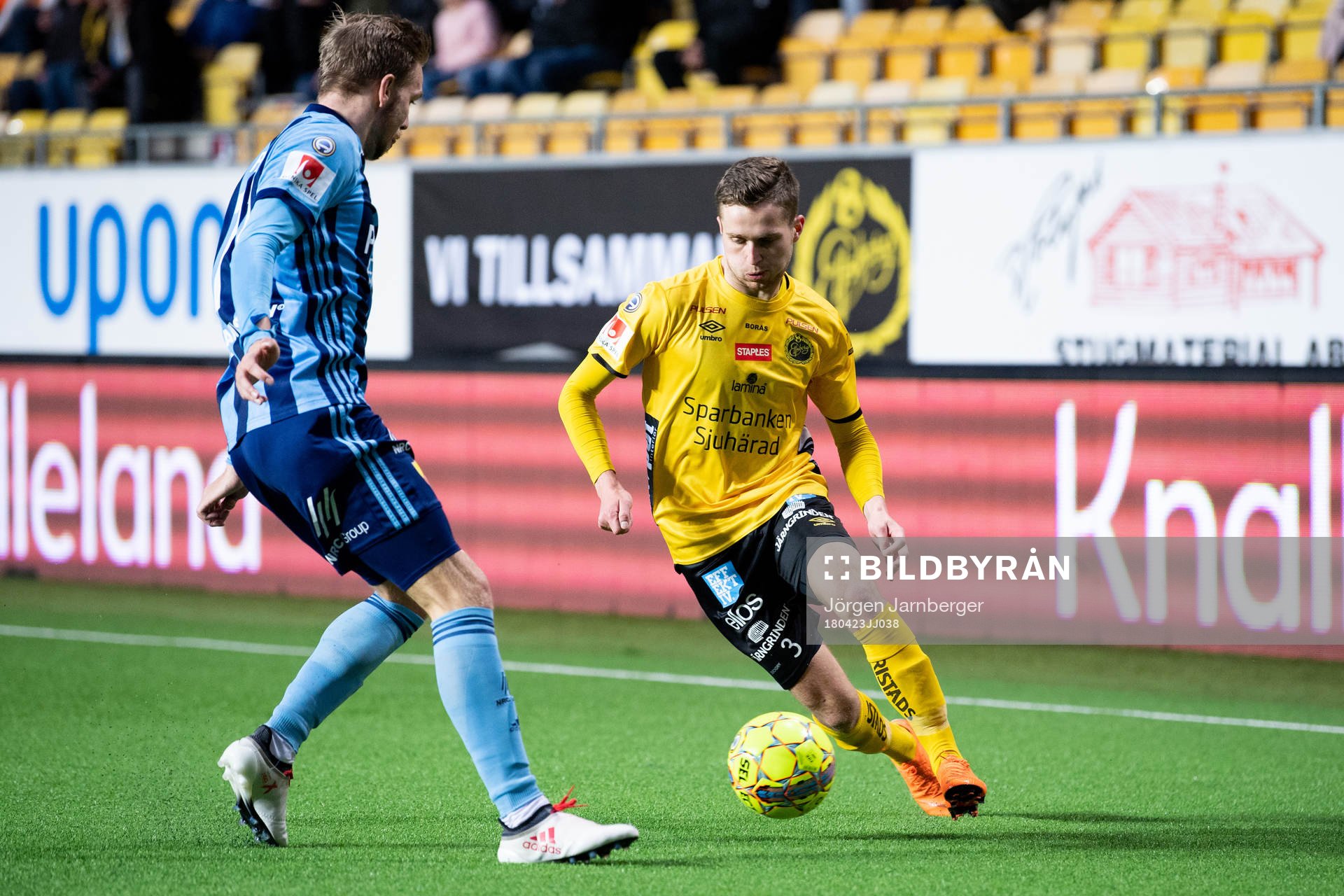 Elfsborgs Adam Lundqvist under fotbollsmatchen i Allsvenskan mellan Elfsborg och Djurgården den 23 april 2018 i Borås.