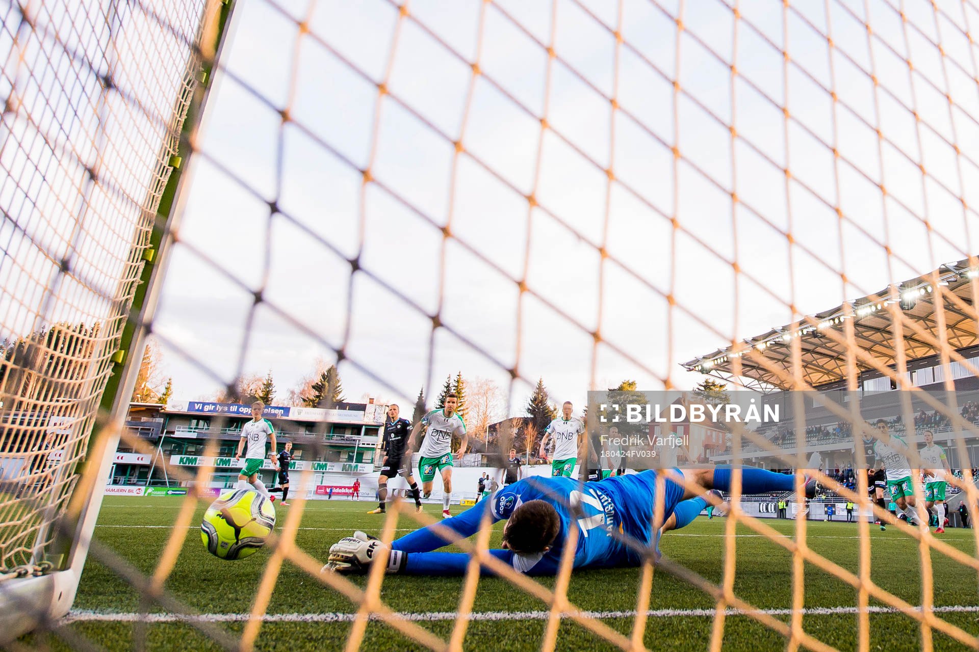 Goalkeeper Lukasz Jarosinski of HamKam with a save
