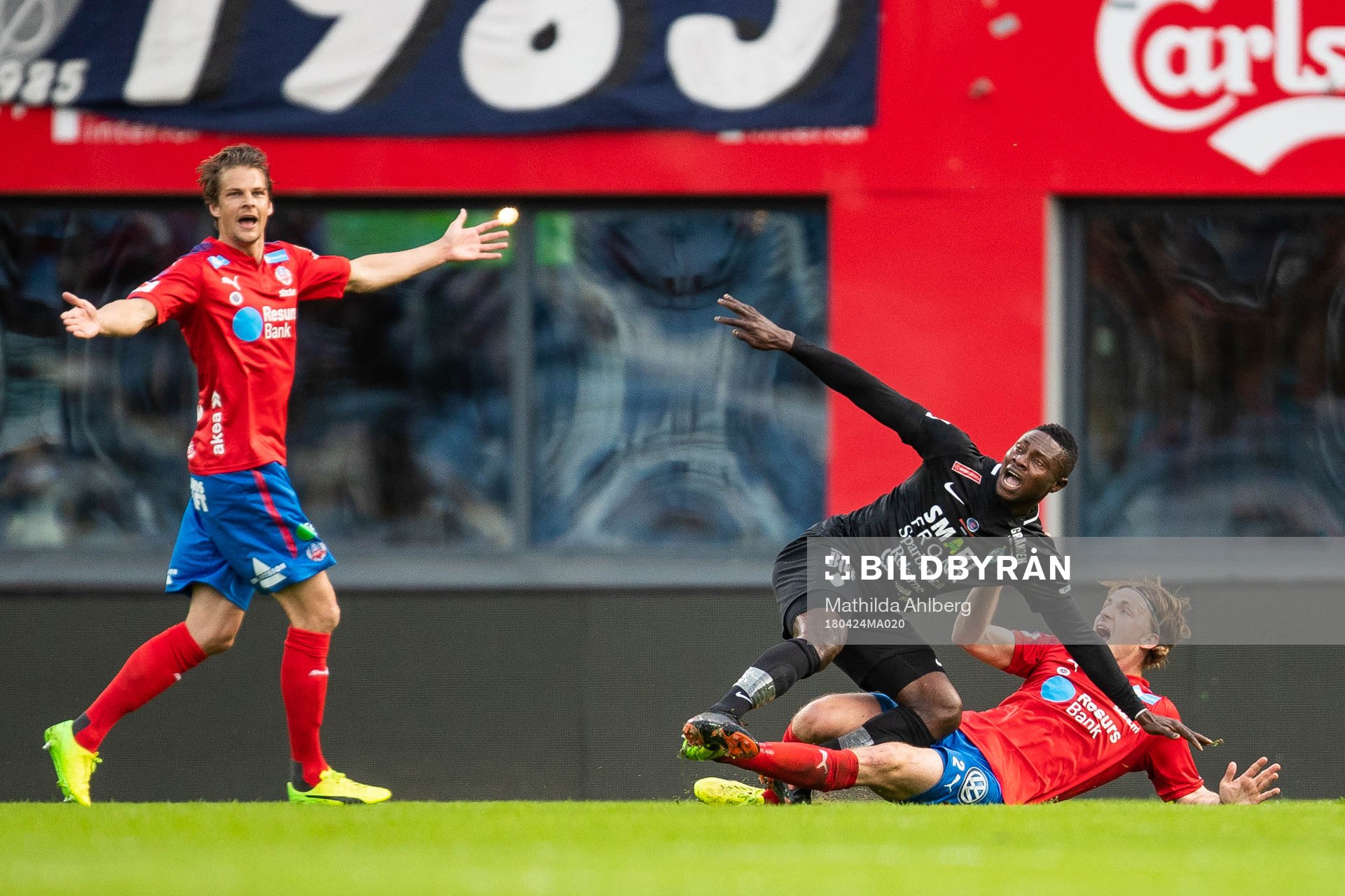 Helsingborgs Fredrik Liverstam reagerar när AFC