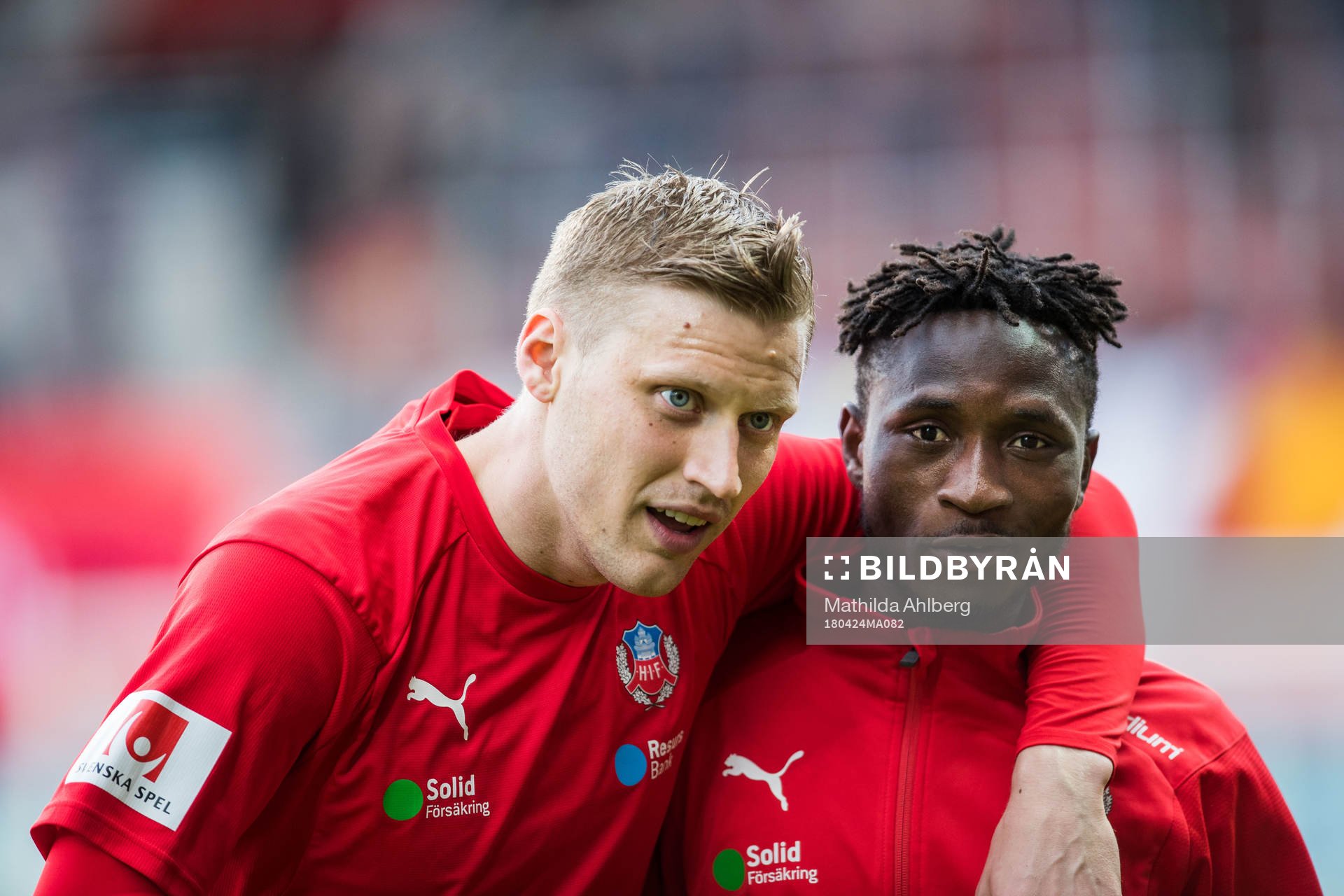 Helsingborgs Andri Bjarnason och Mamudo Moro