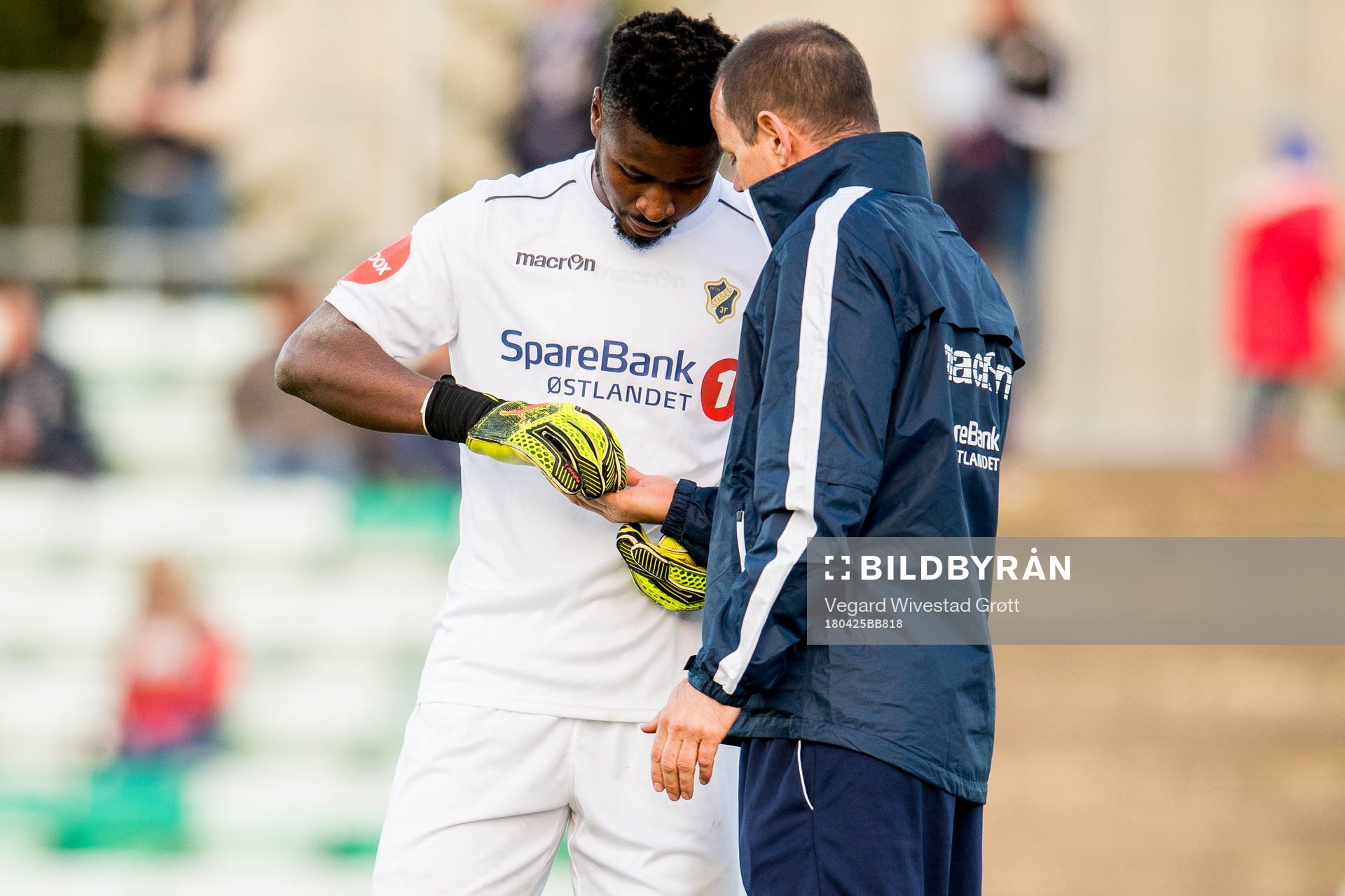 Goalkeeper Mandé Sayouba of Stabæk takes a pill