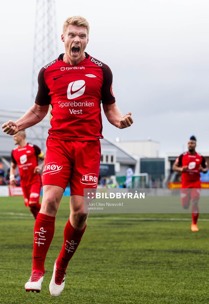 Sivert Heltne Nilsen of Brann celebrates