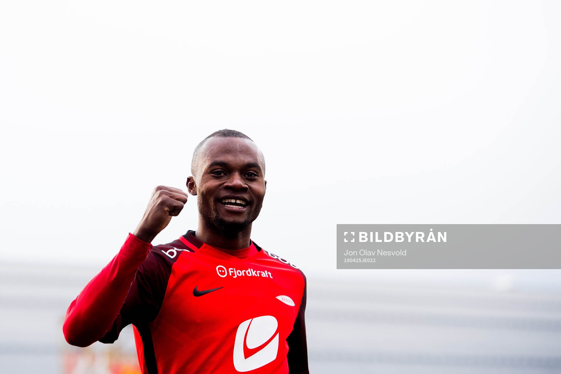 Gilbert Koomson of Brann celebrates 1-0