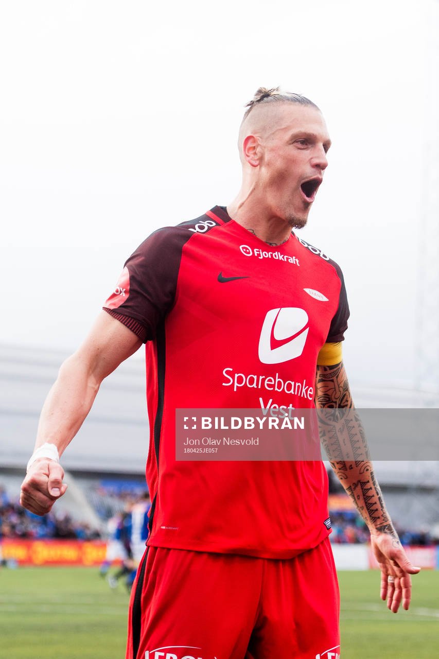 Vito Wormgoor of Brann celebrates the 1-0 goal