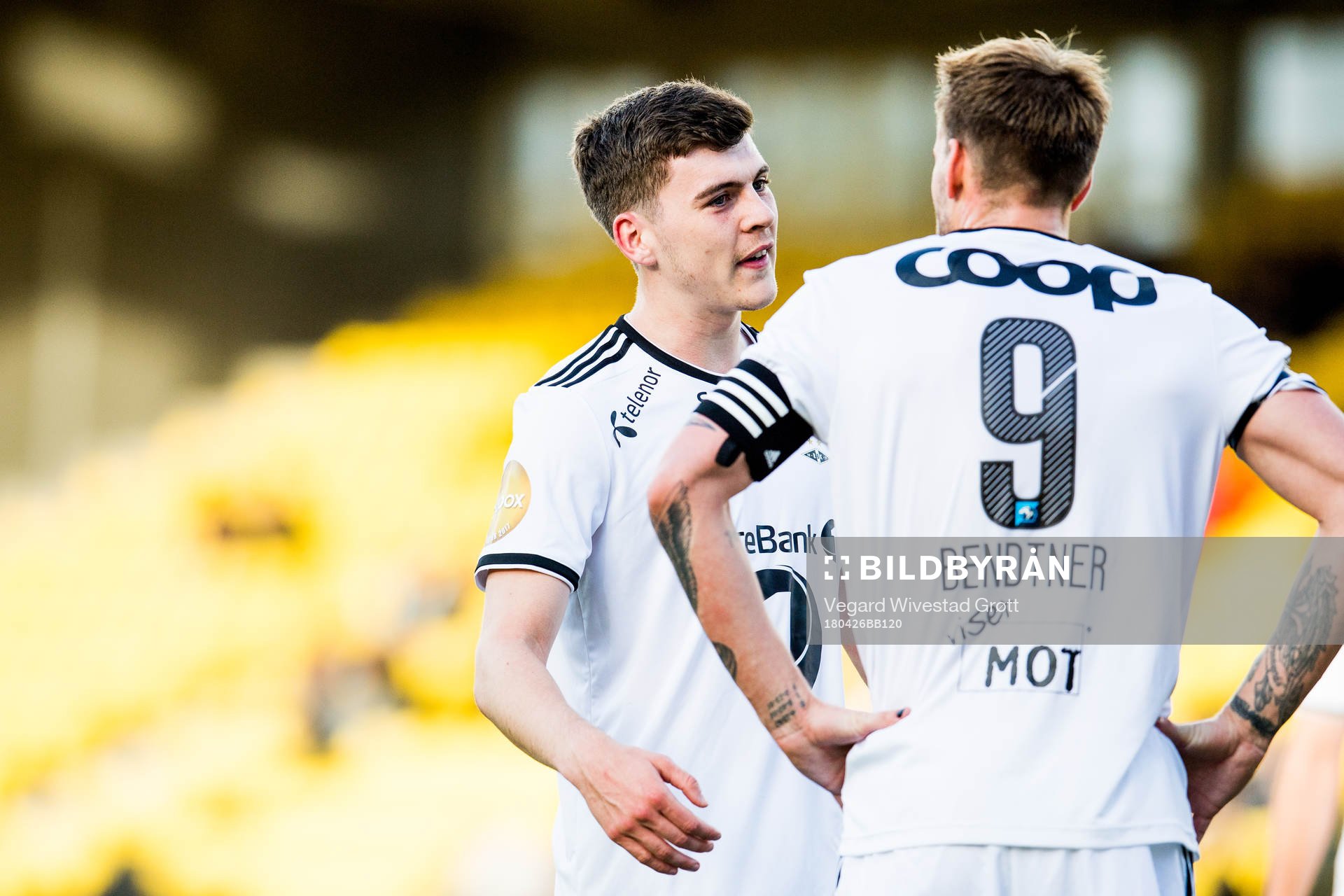 Jacob Rasmussen and Nicklas Bendtner of Rosenborg