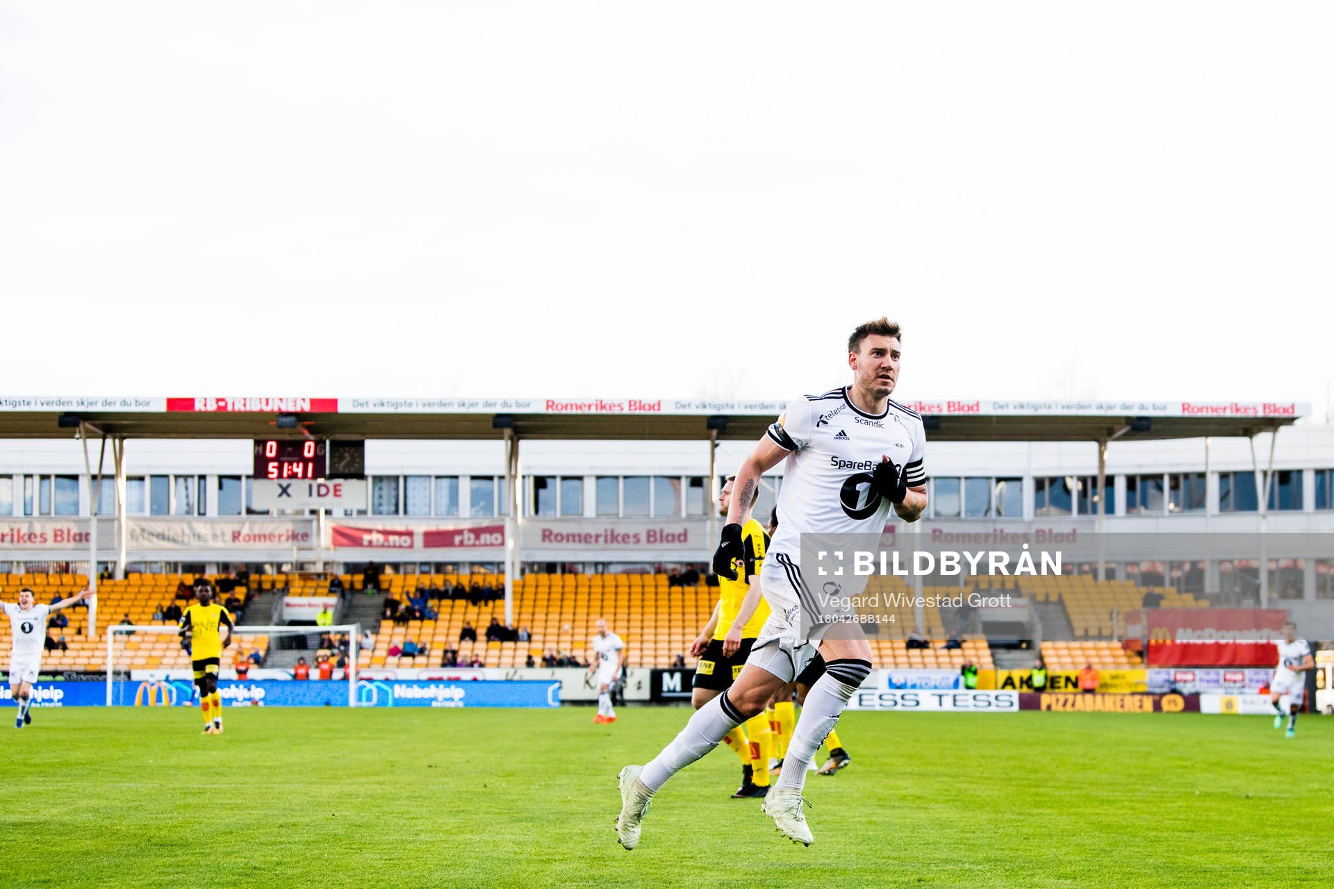 Nicklas Bendtner of Rosenborg celebrates scoring 1-0