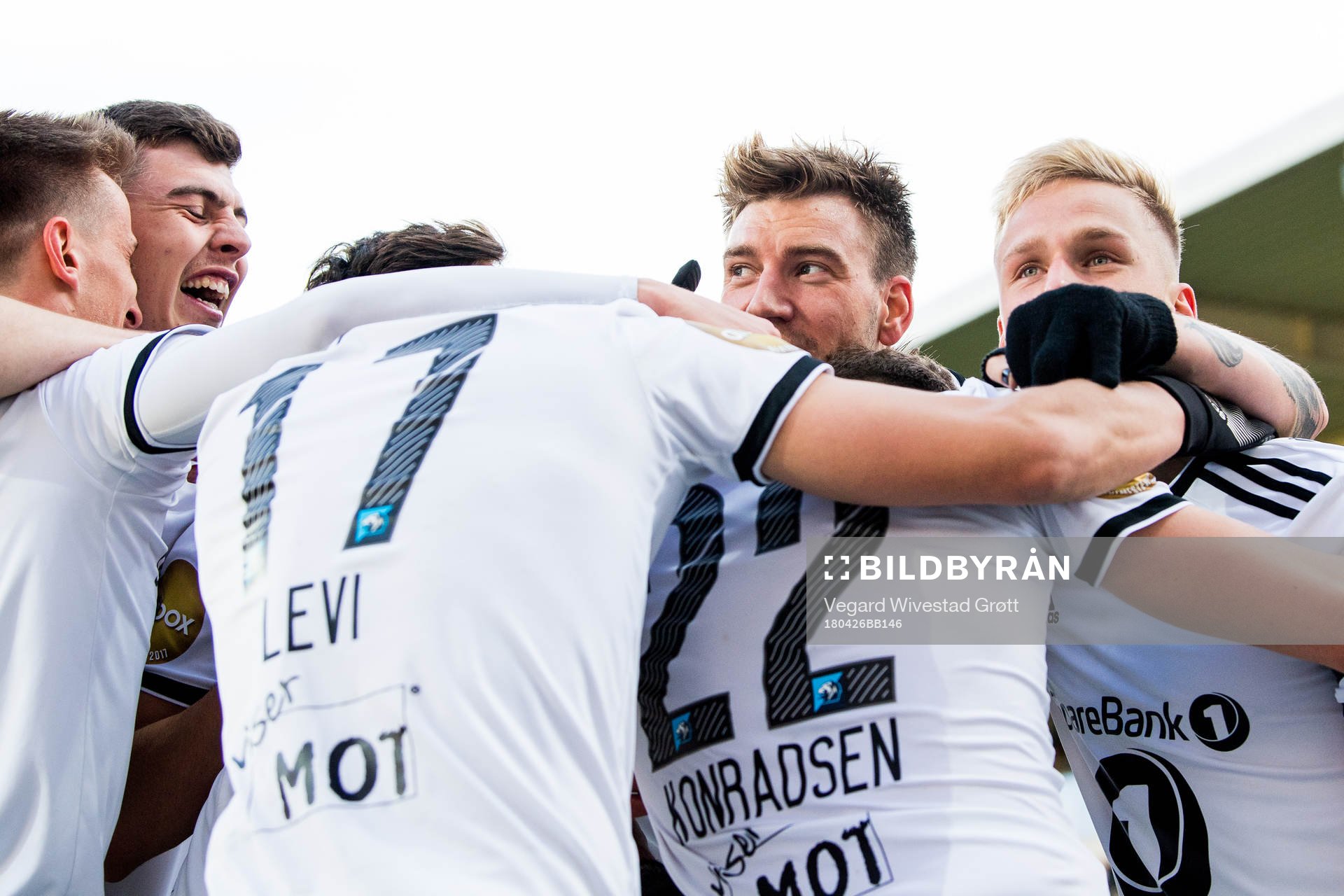 Nicklas Bendtner of Rosenborg celebrates scoring 1-0 with