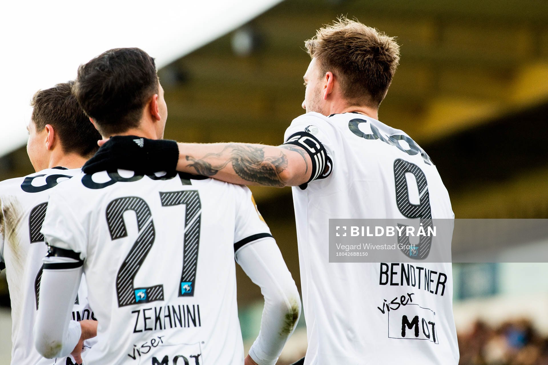 Rafik Zekhnini and Nicklas Bendtner of Rosenborg celebrate