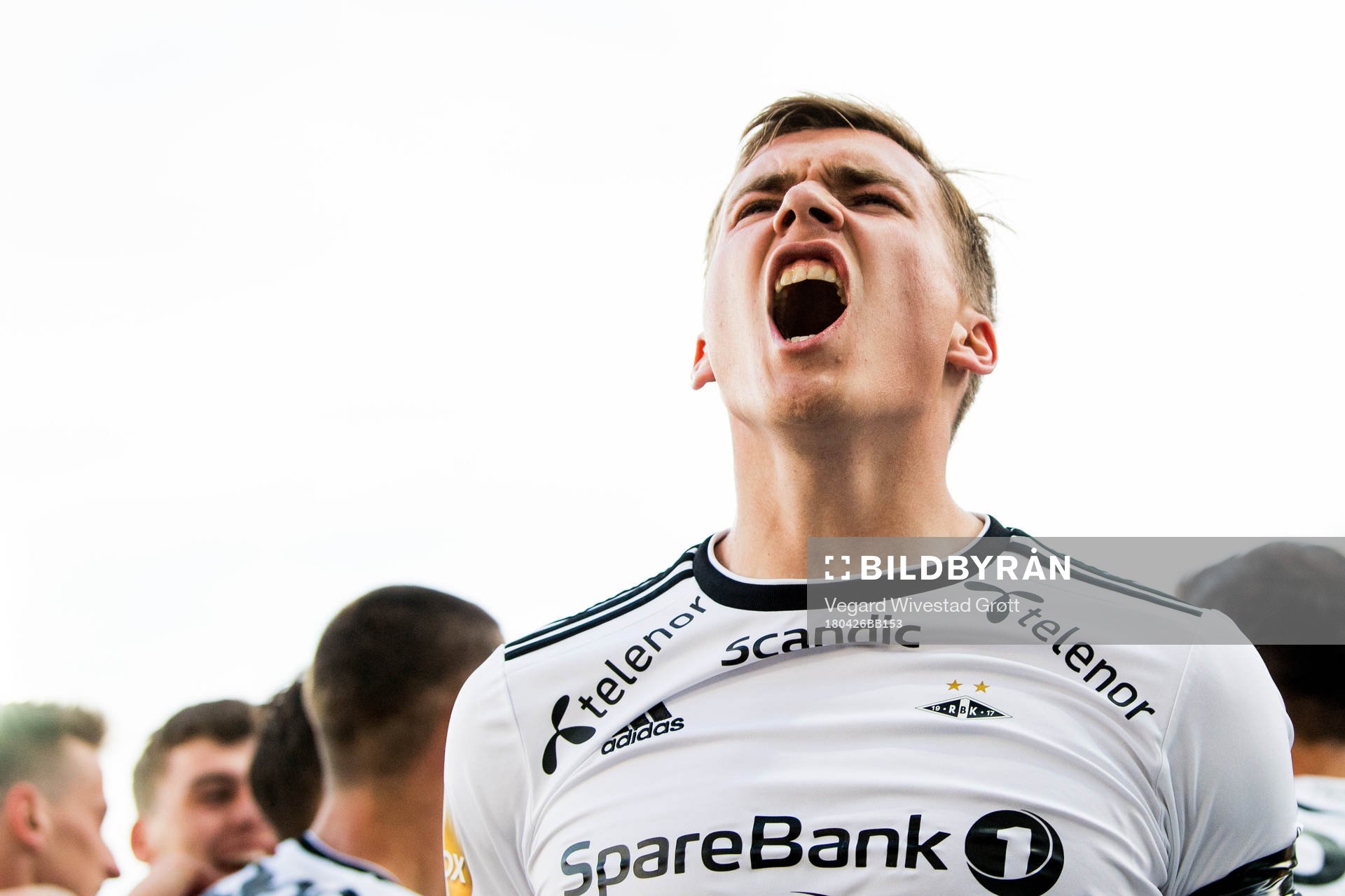 Morten Konradsen of Rosenborg celebrates the 1-0 goal of
