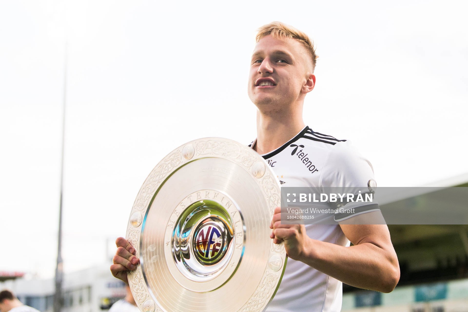 Erik Botheim of Rosenborg celebrates with the trophy