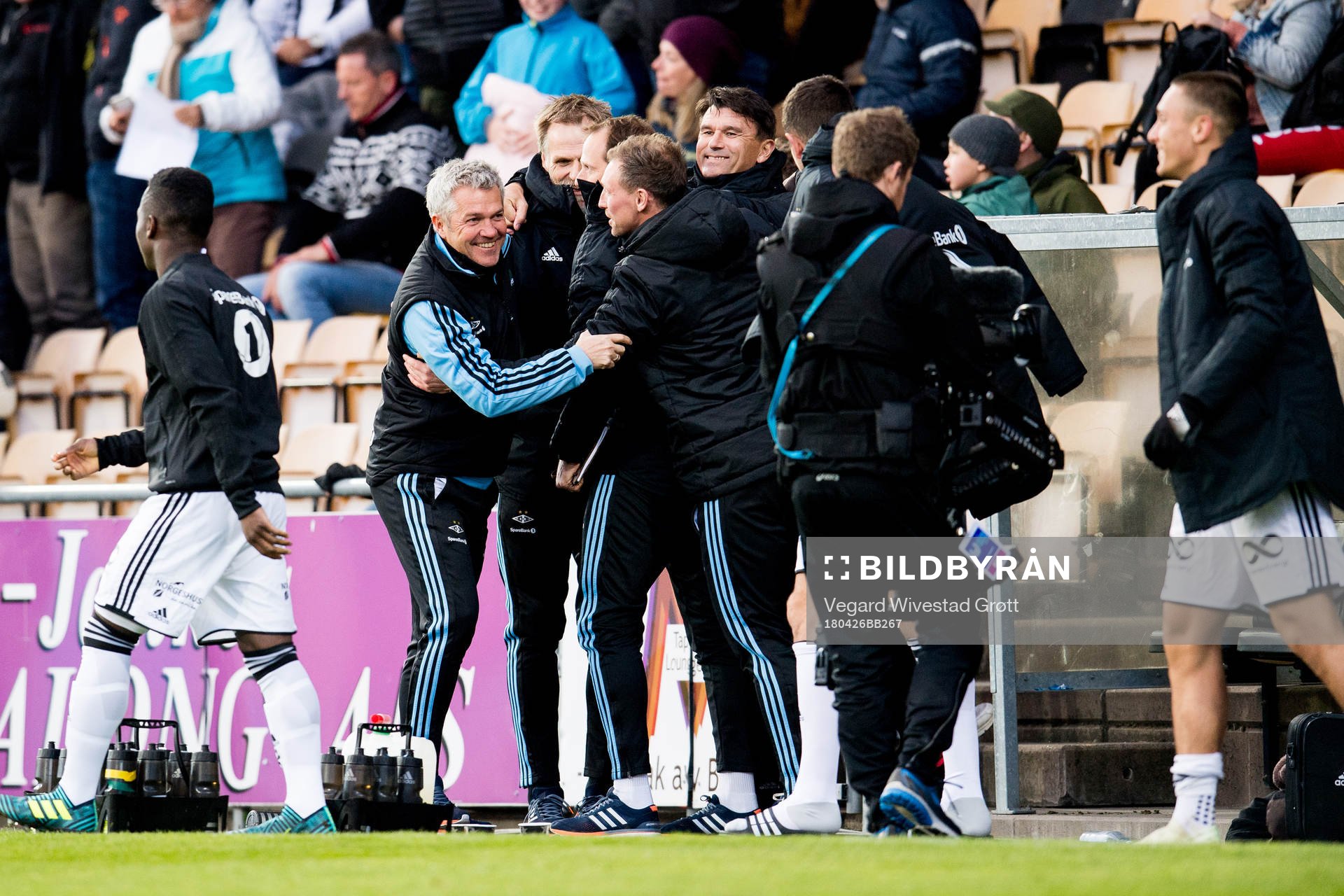 Kåre Ingebrigtsen, head coach of Rosenborg, celebrates winning the UNICEF Mesterfinale match between Lillestrøm and Rosenborg on April 26, 2018 in Lillestrøm.