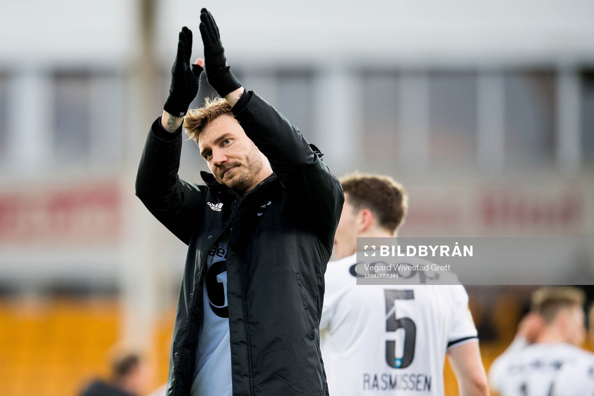 Nicklas Bendtner of Rosenborg celebrates
