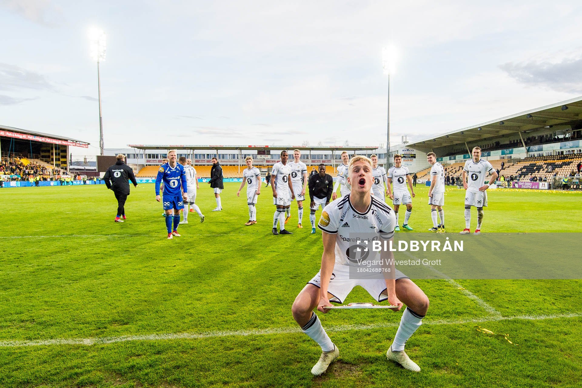 Erik Botheim of Rosenborg celebrates with the trophy