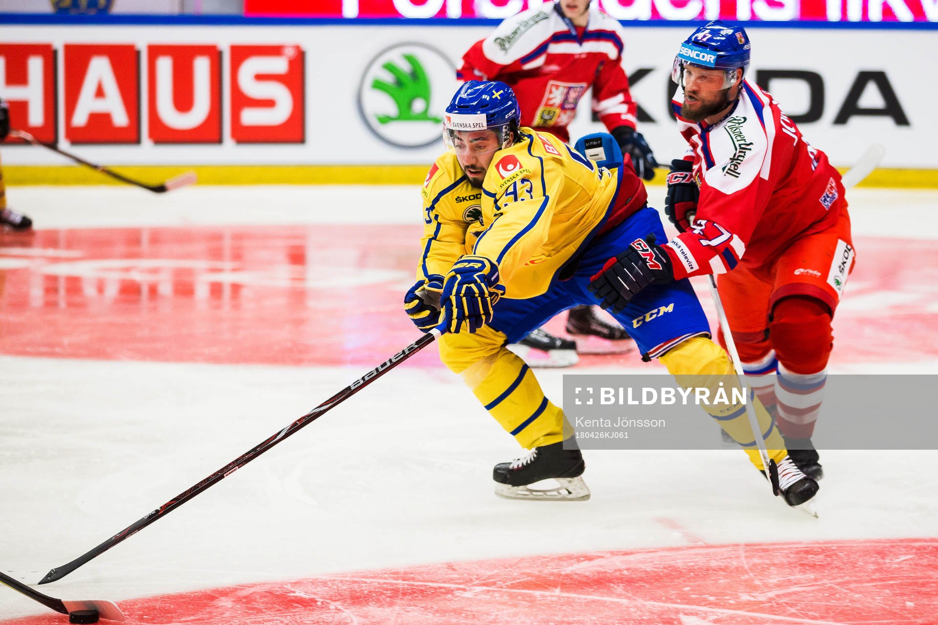 Sveriges Mika Zibanejad och Tjeckiens  Michal Jordan