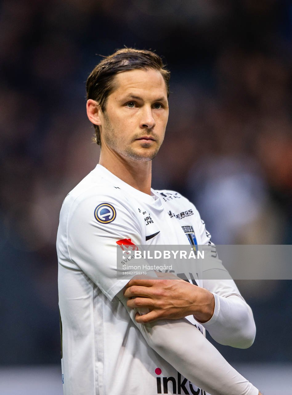 Sirius Philip Haglund före fotbollsmatchen i Allsvenskan