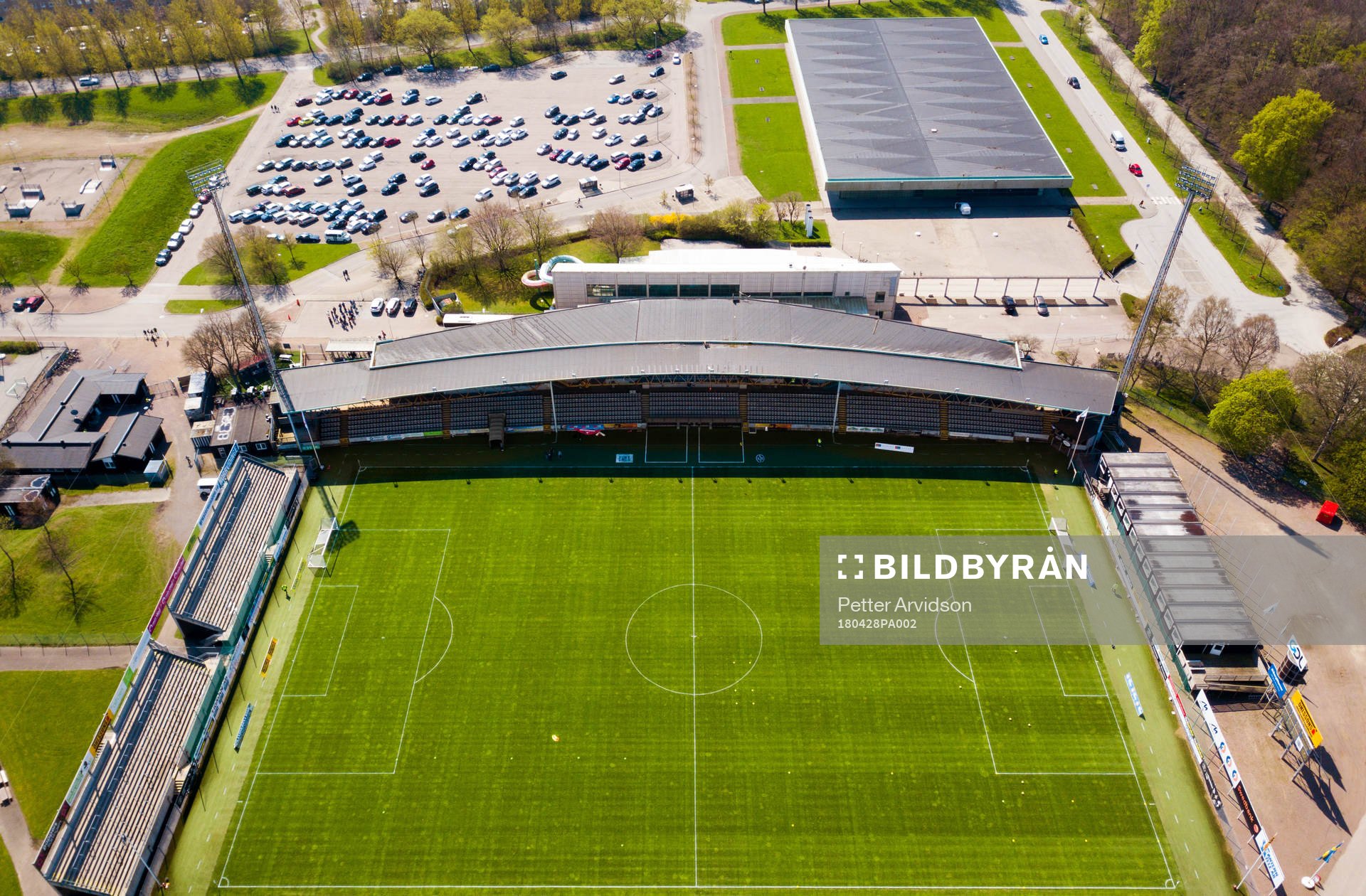 Drönarvy över Landskrona IP