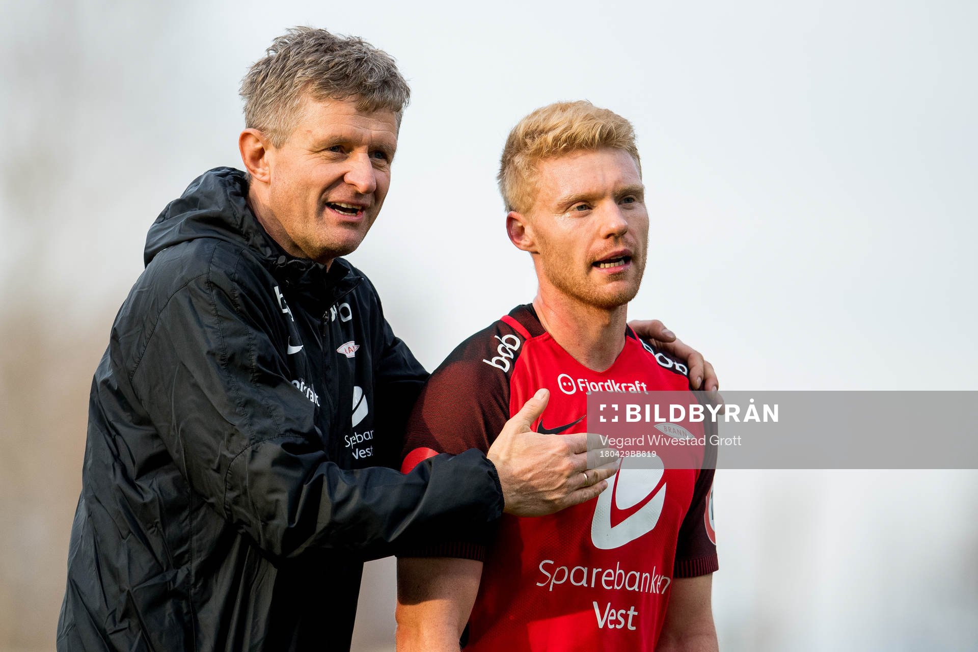 Lars Arne Nilsen, head coach of Brann, and Sivert Heltne