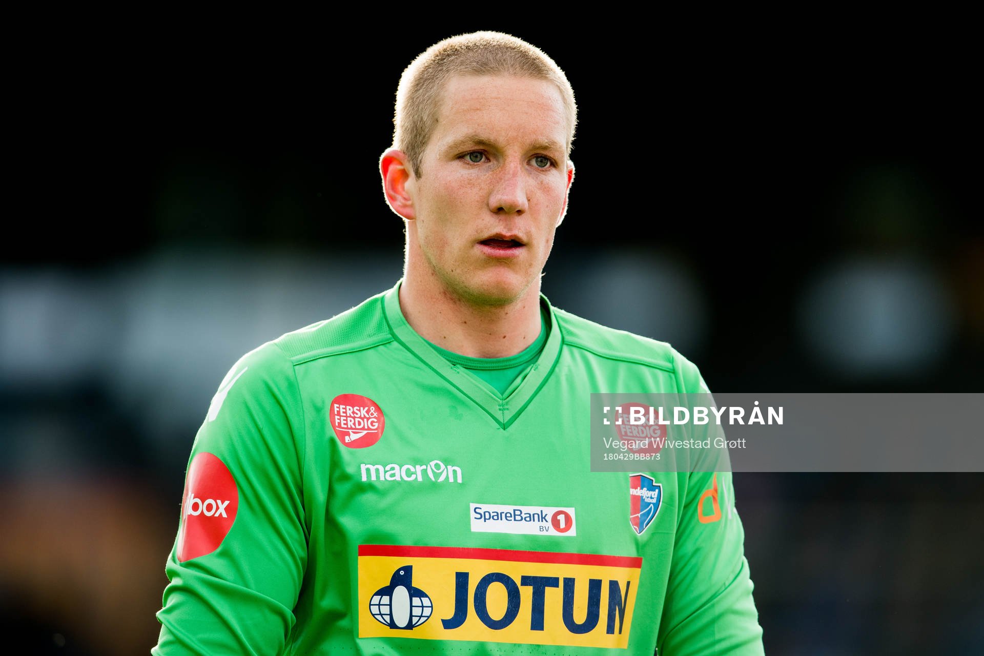 Goalkeeper Eirik Holmen Johansen of Sandefjord