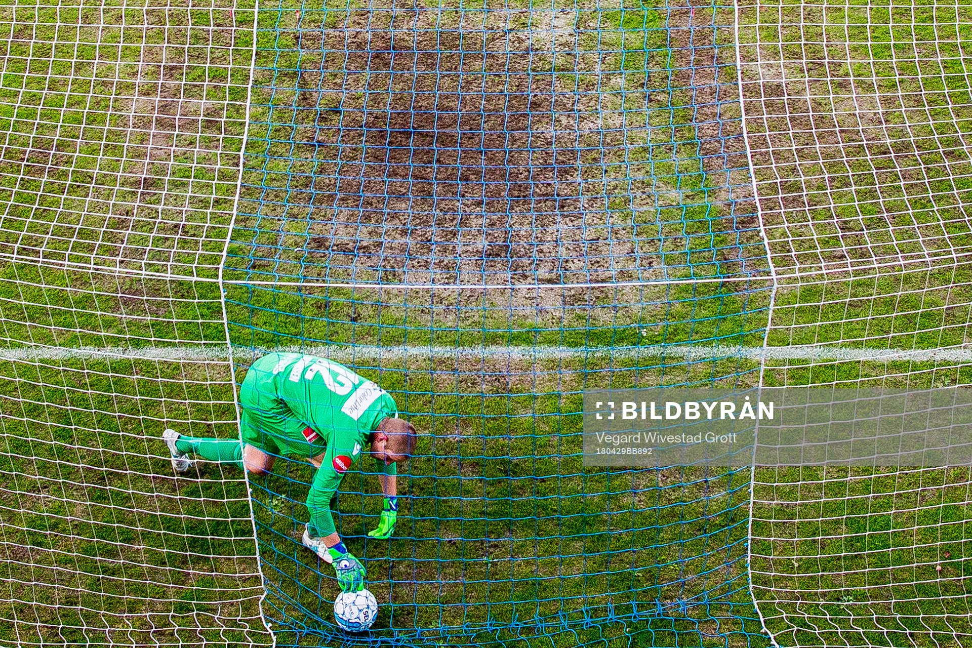 Goalkeeper Eirik Holmen Johansen of Sandefjord