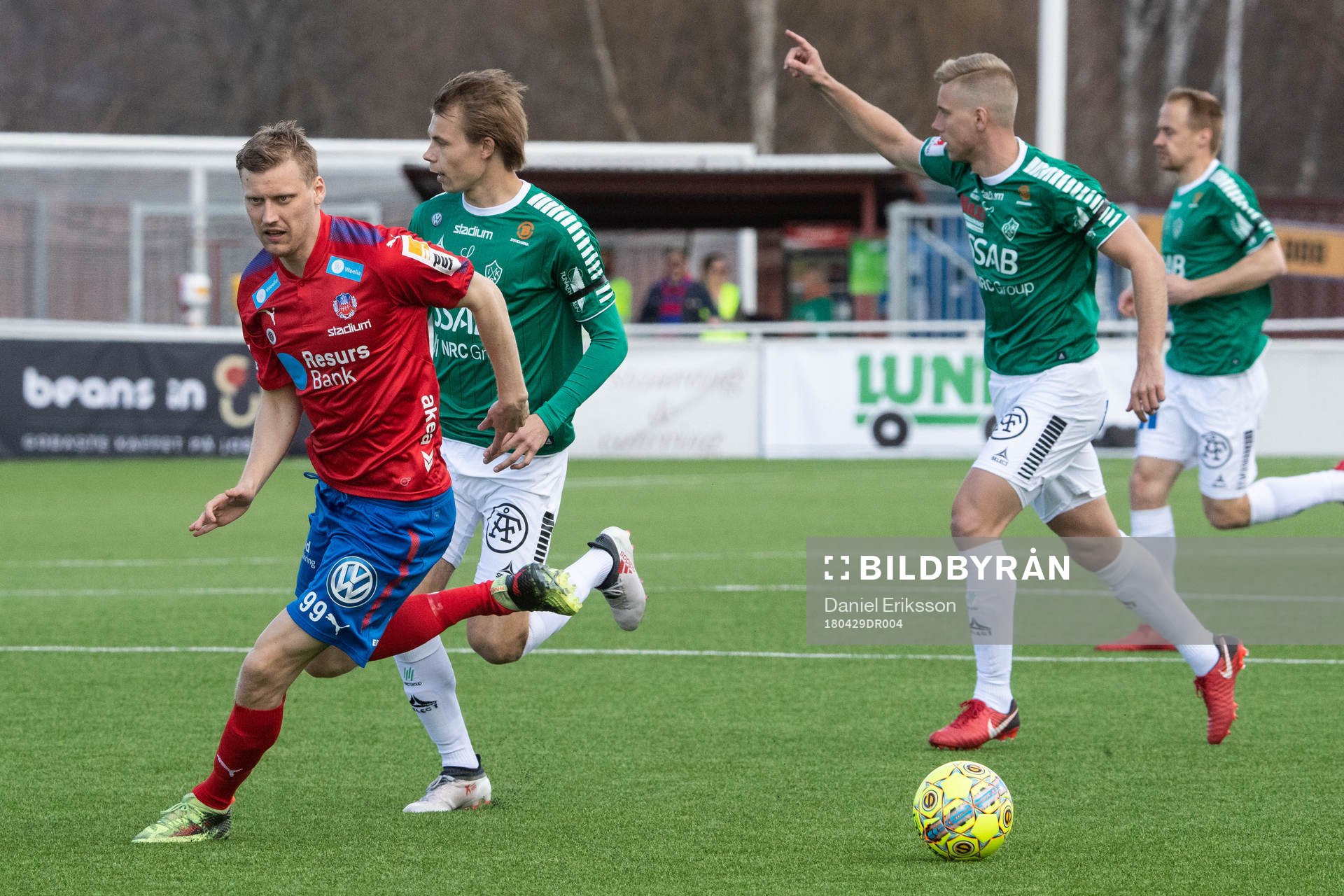Helsingborgs Andri Runar  Bjarnason  i fotbollsmatchen i