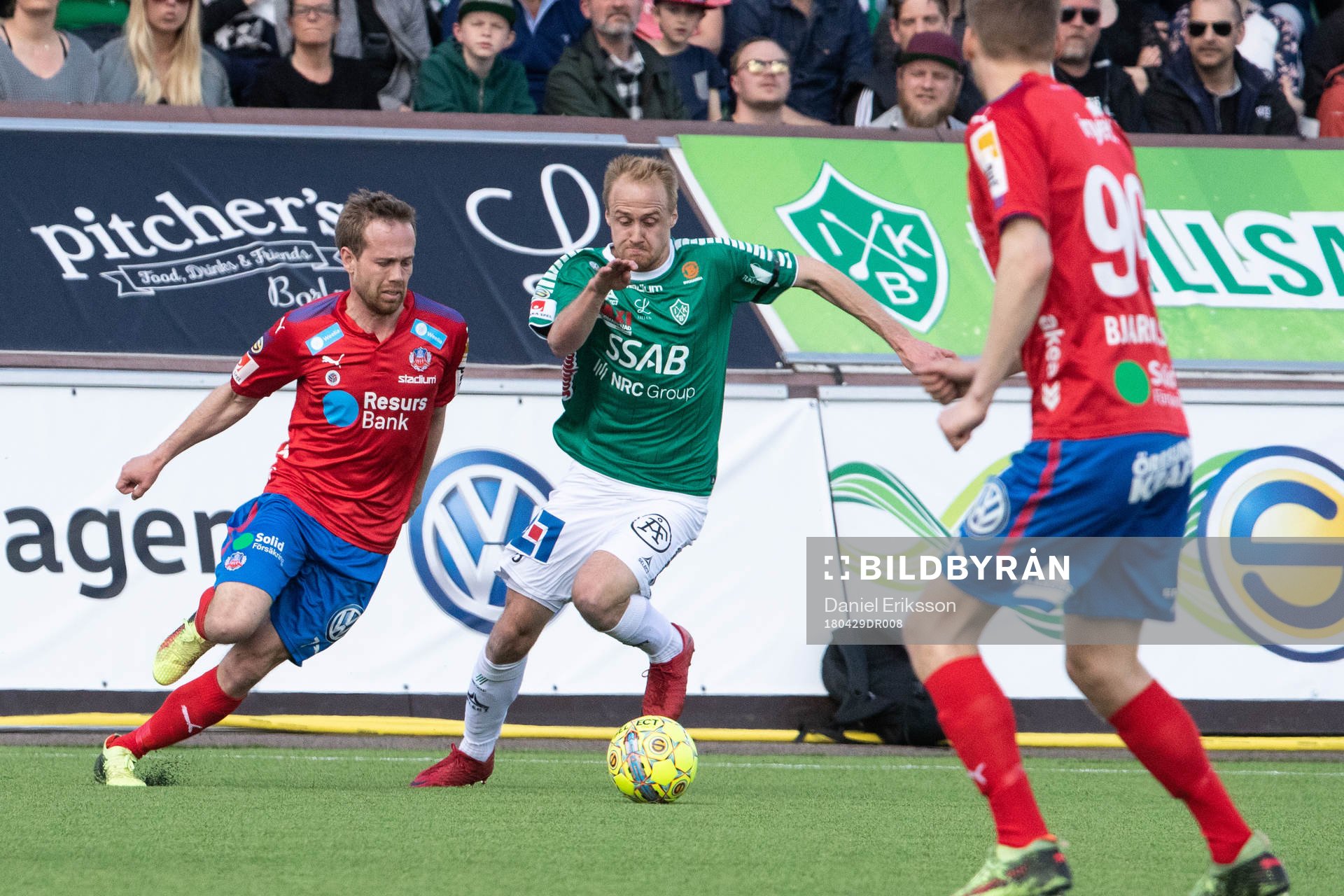 Helsingborgs Robbin Sellin och Brages Oscar Lundin  i