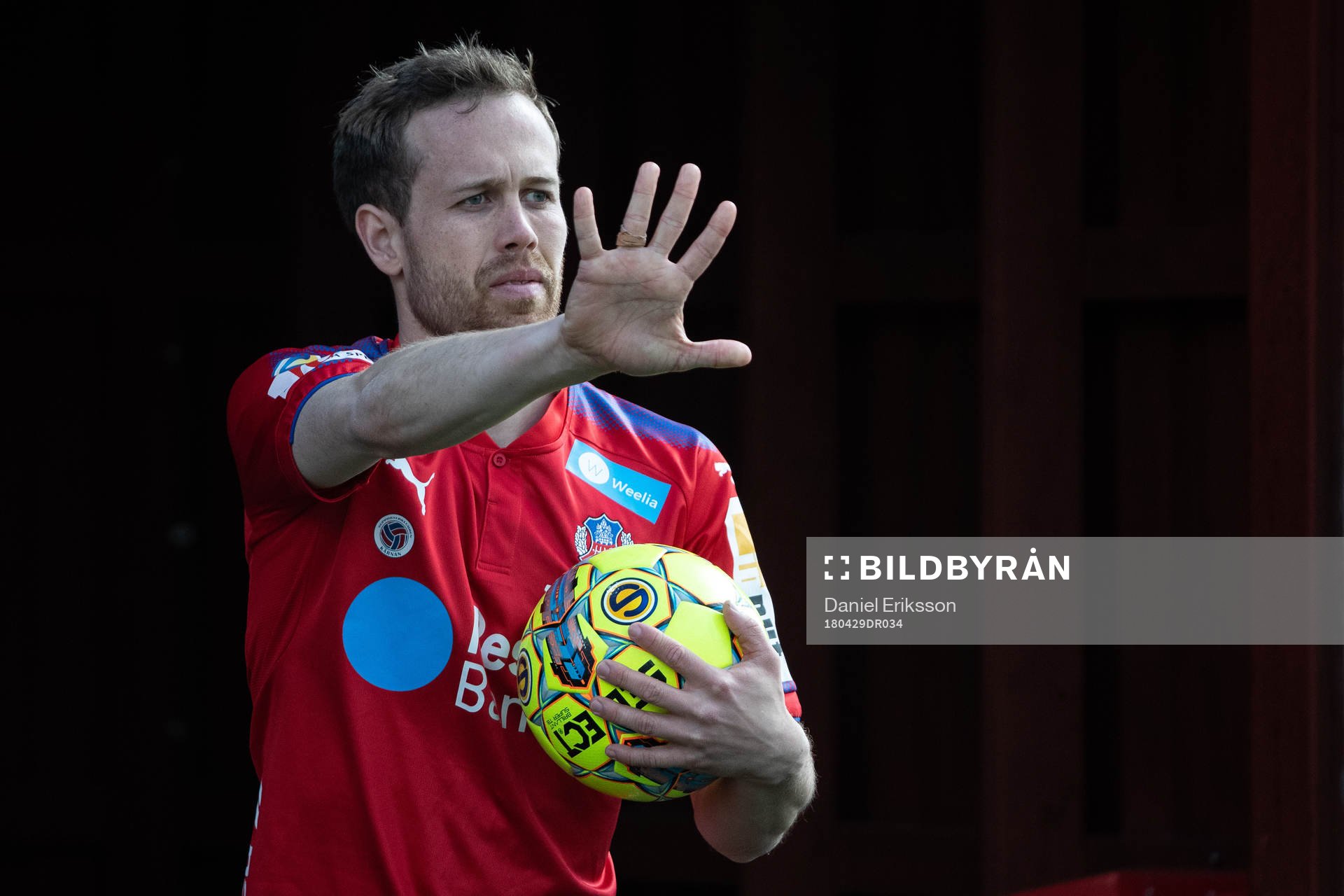 Helsingborgs Anders Randrup  i fotbollsmatchen i superettan