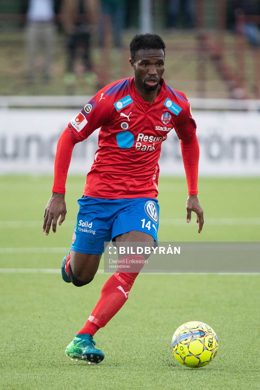 Helsingborgs Mohammed Abubakari  i fotbollsmatchen i