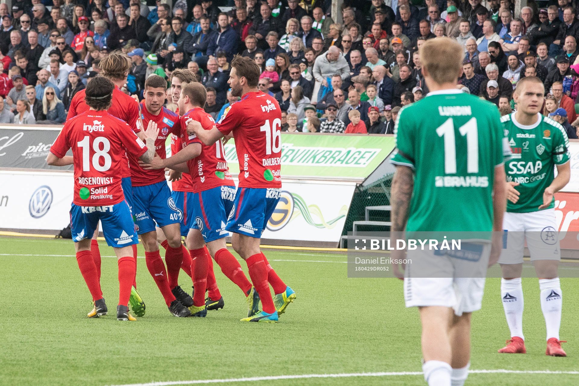 Helsingborgs spelarna jublar