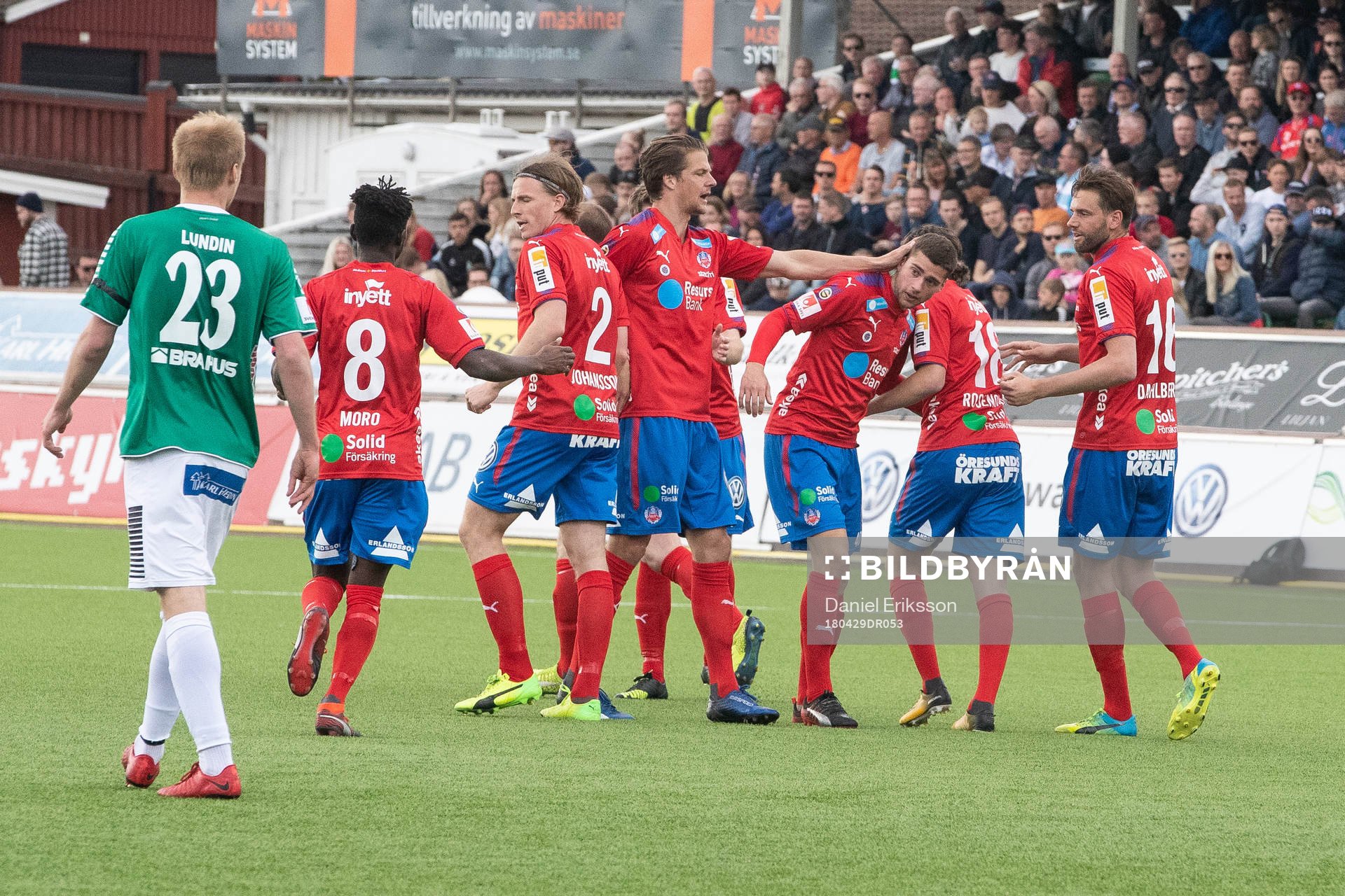 Helsingborgs spelarna jublar